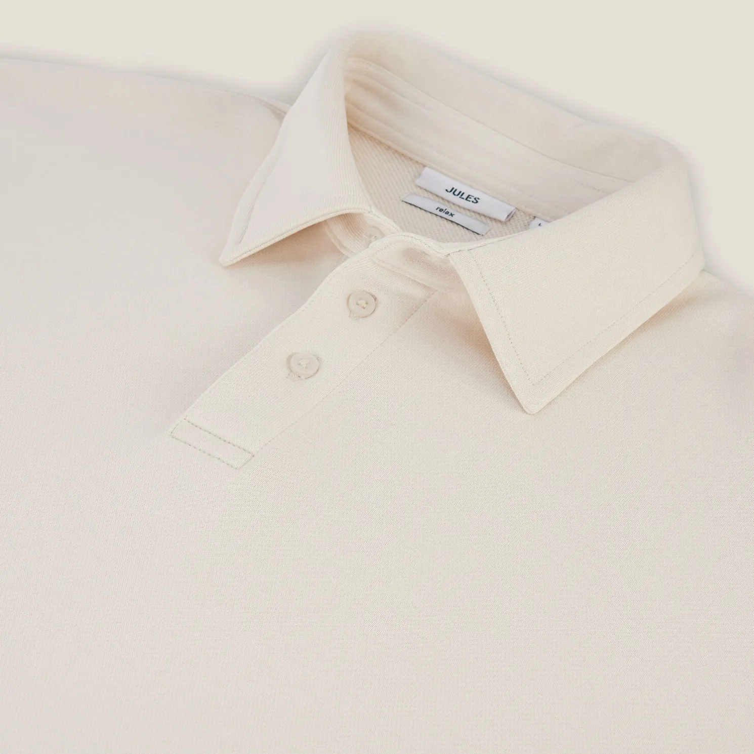 Relaxed effen sweater met polokraag