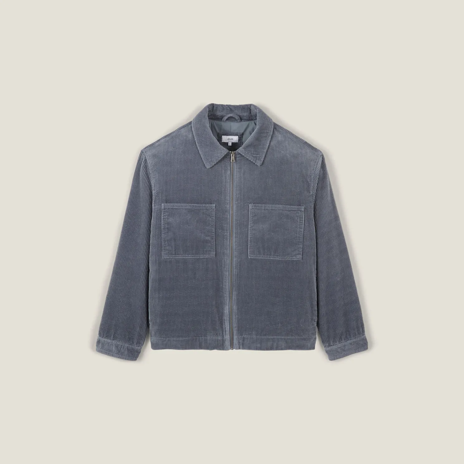 Ribfluwelen jack hemdskraag