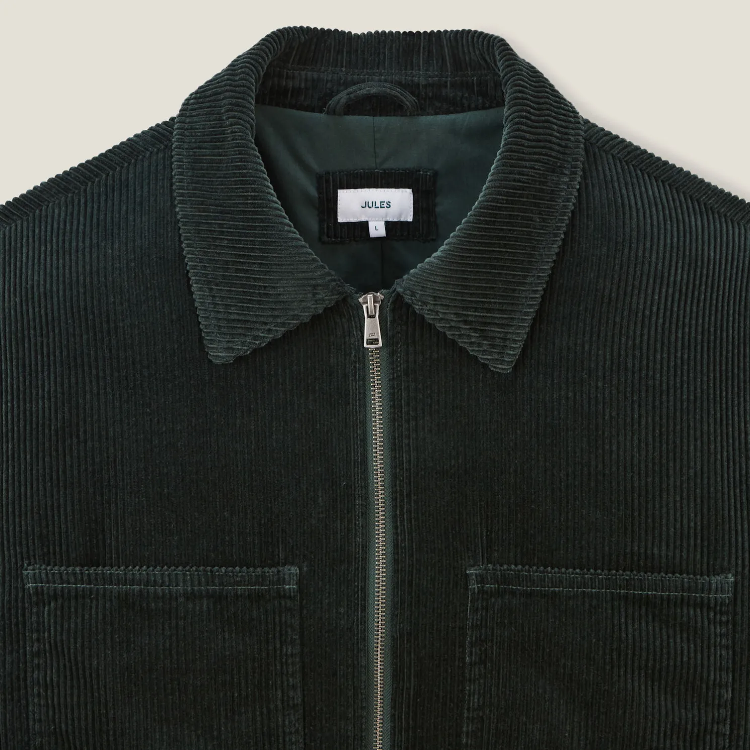 Ribfluwelen jack hemdskraag