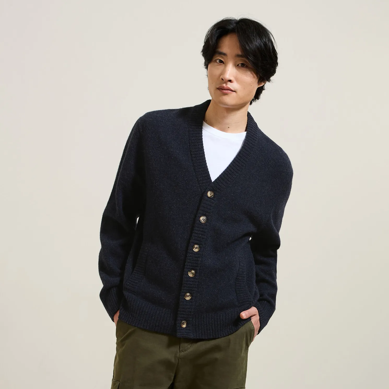 Ribstof gilet-vestje met knopen