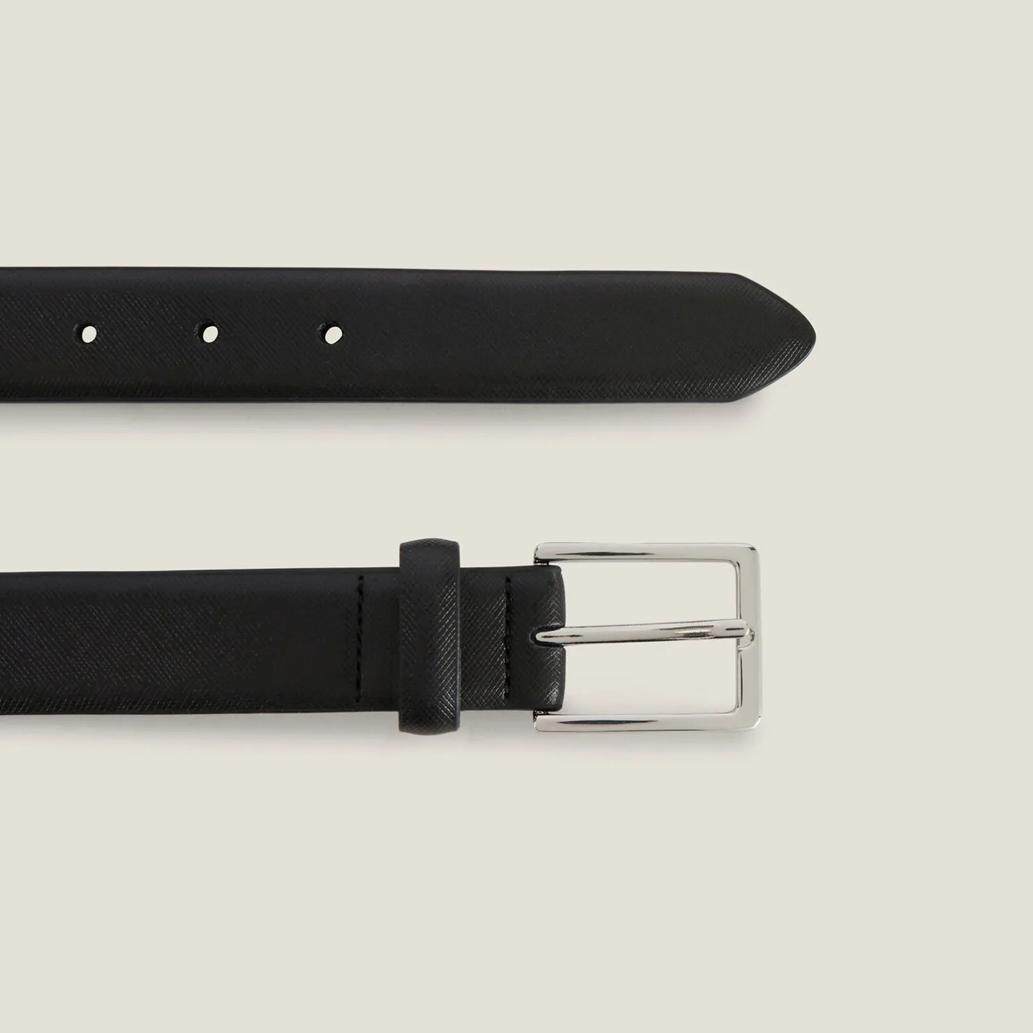 Riem in Saffiano leer met rolgesp