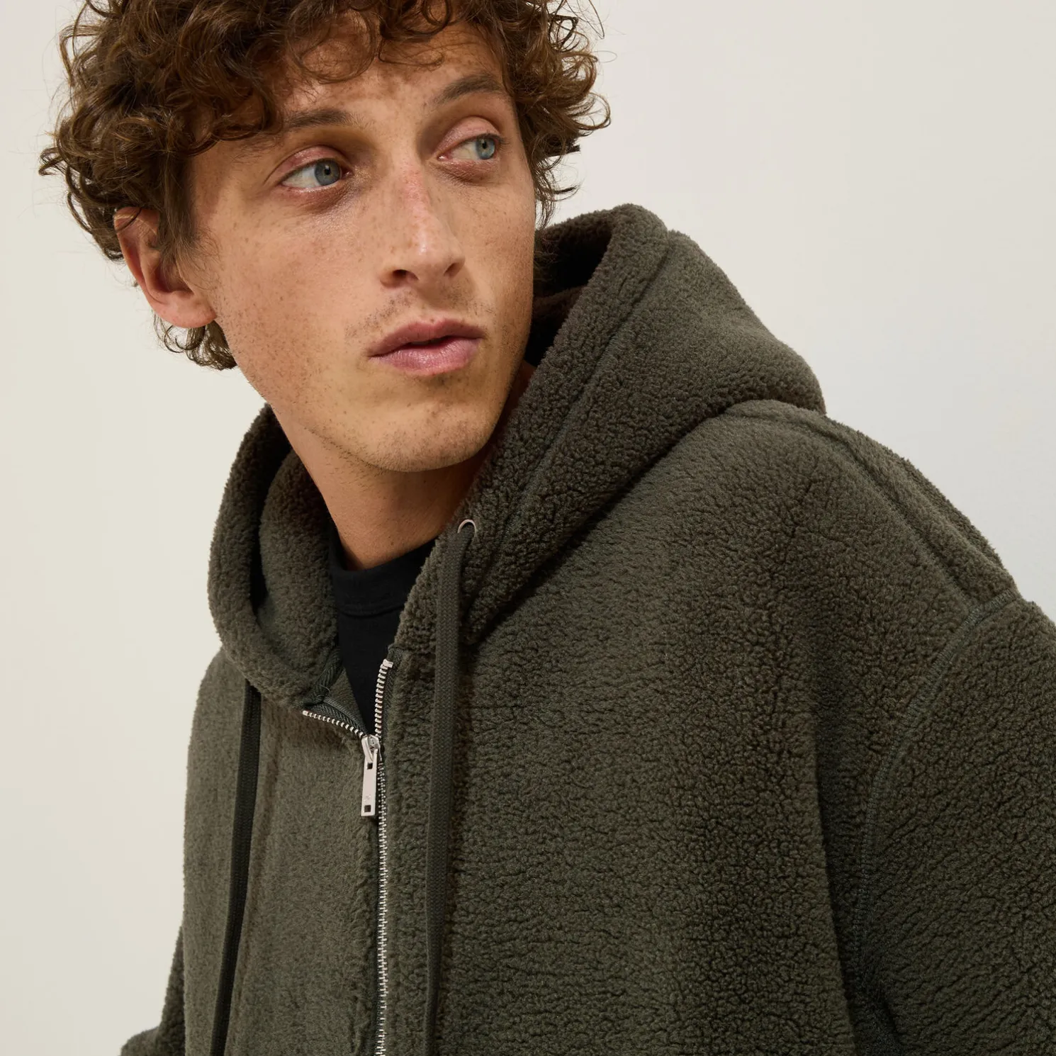 Sherpa sweater met kap