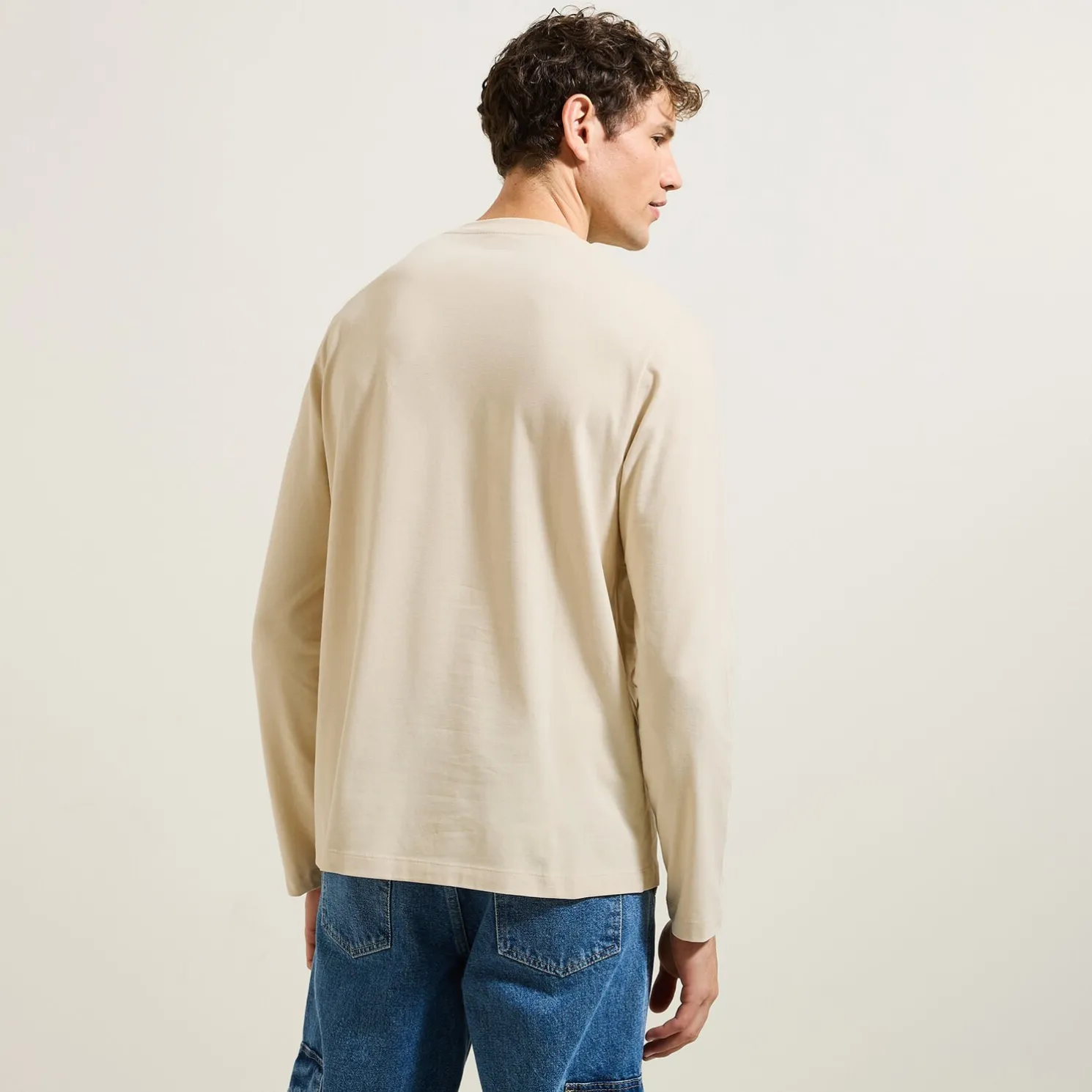 Slim basic T-shirt met ronde hals