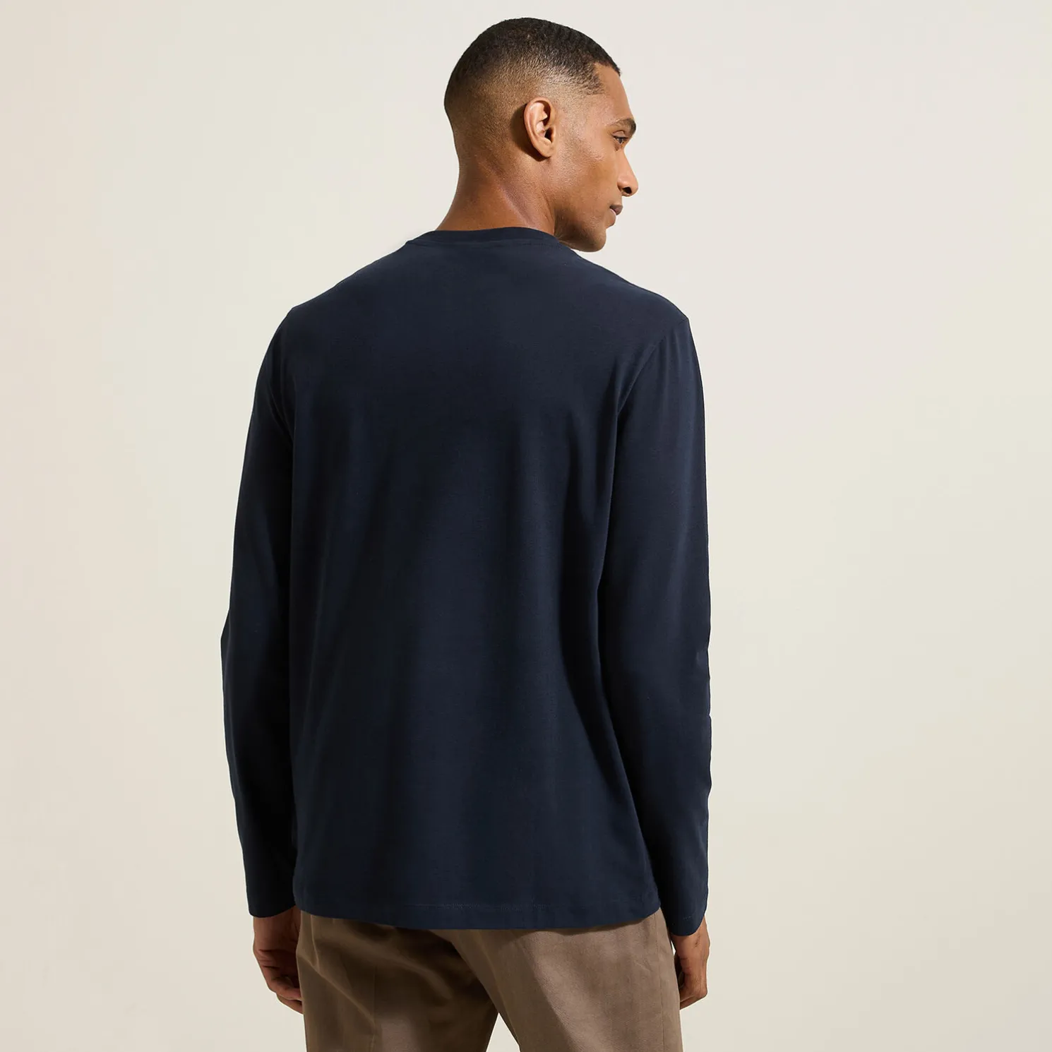 Slim basic T-shirt met ronde hals