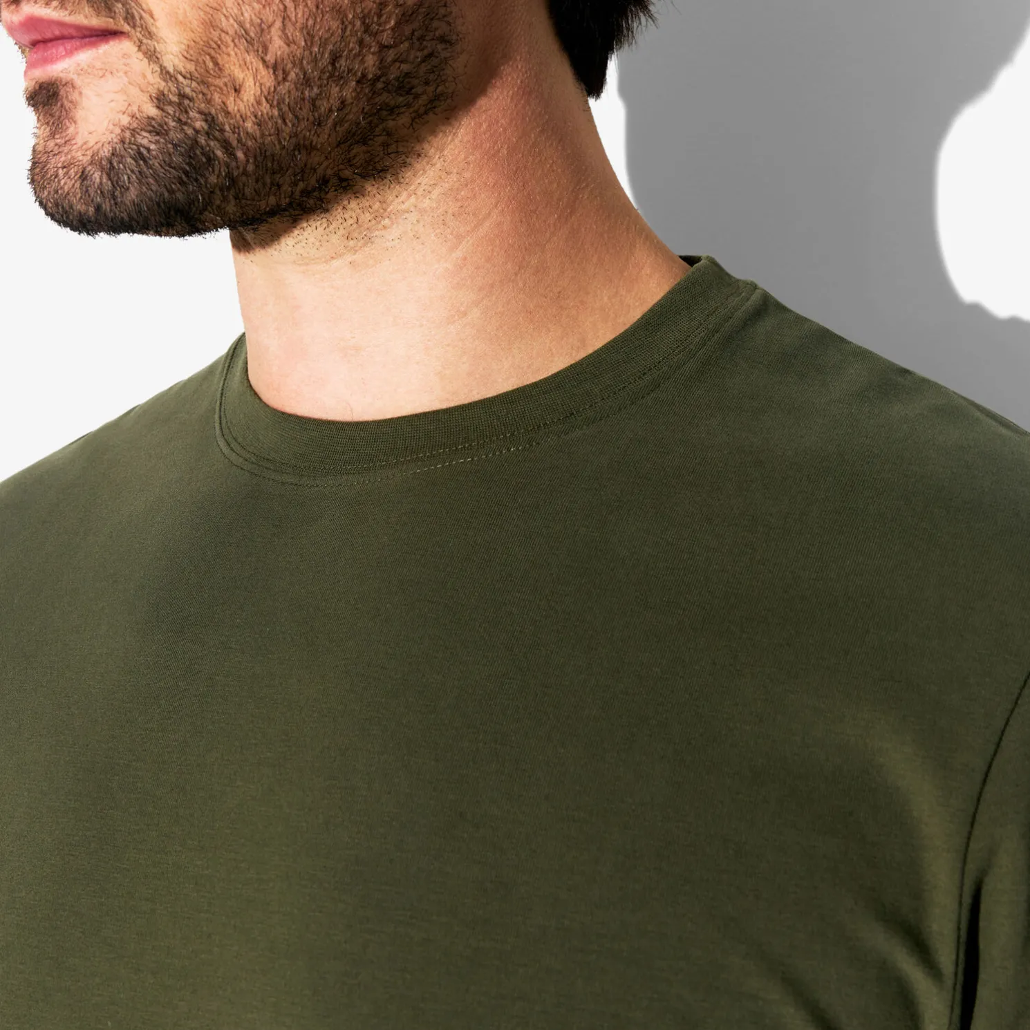 Slim basic T-shirt met ronde hals