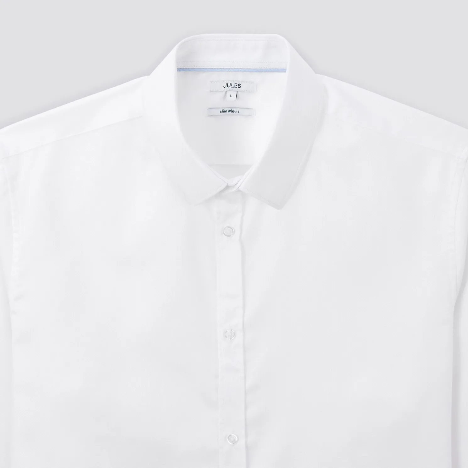 Slim effen hemd 'stay white/black' in katoen