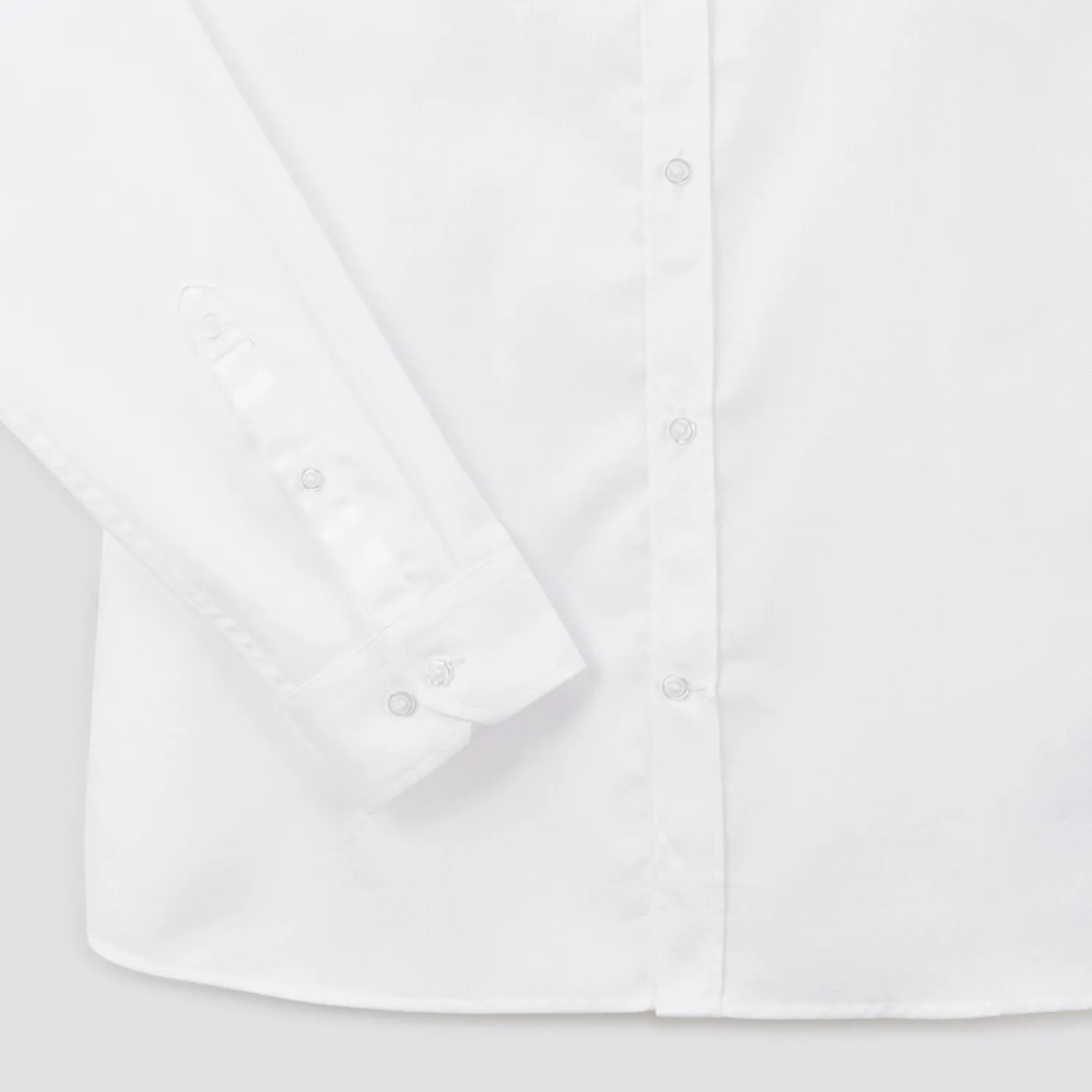 Slim effen hemd 'stay white/black' in katoen