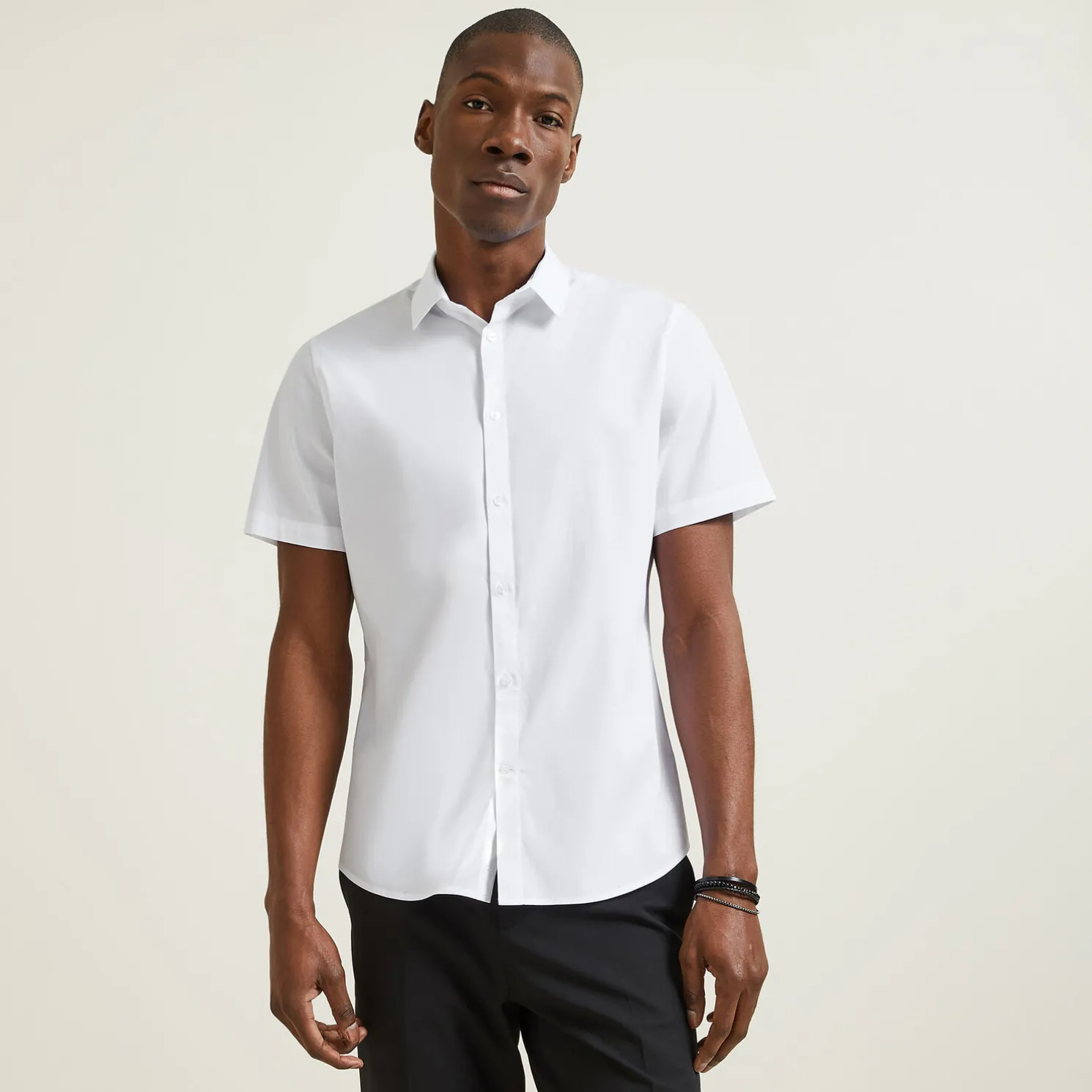 Slim effen hemdje in biologisch katoen