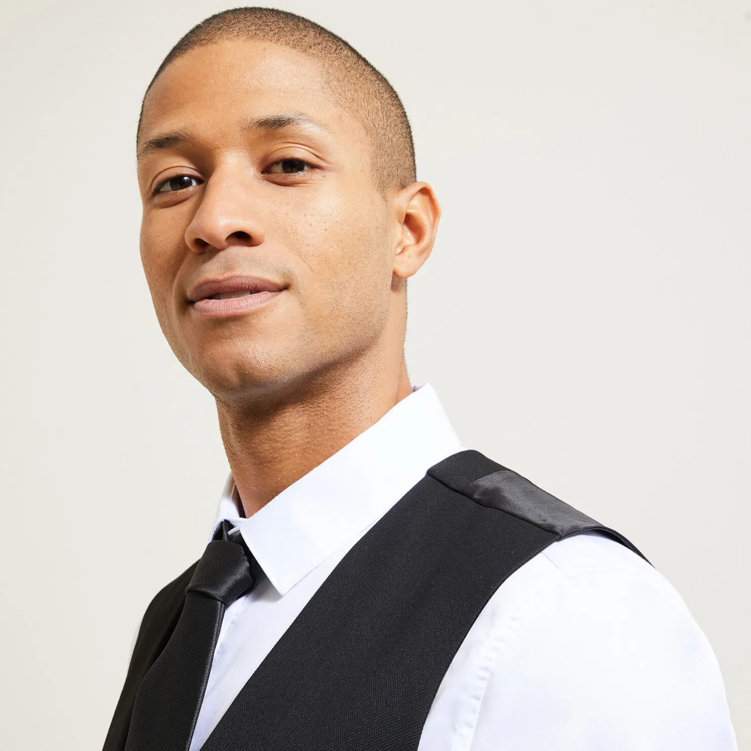 Slim effen kostuumgilet