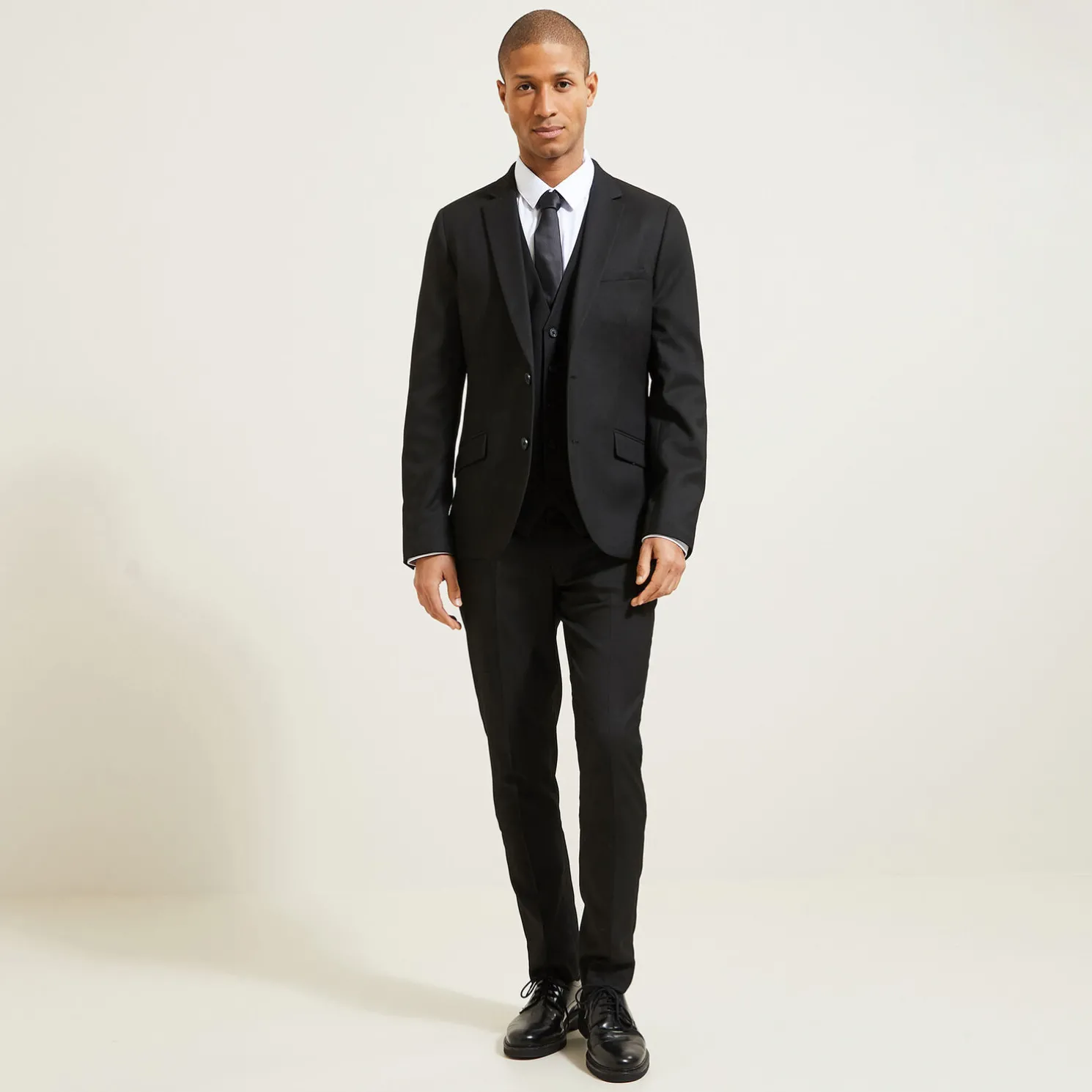 Slim effen kostuumgilet