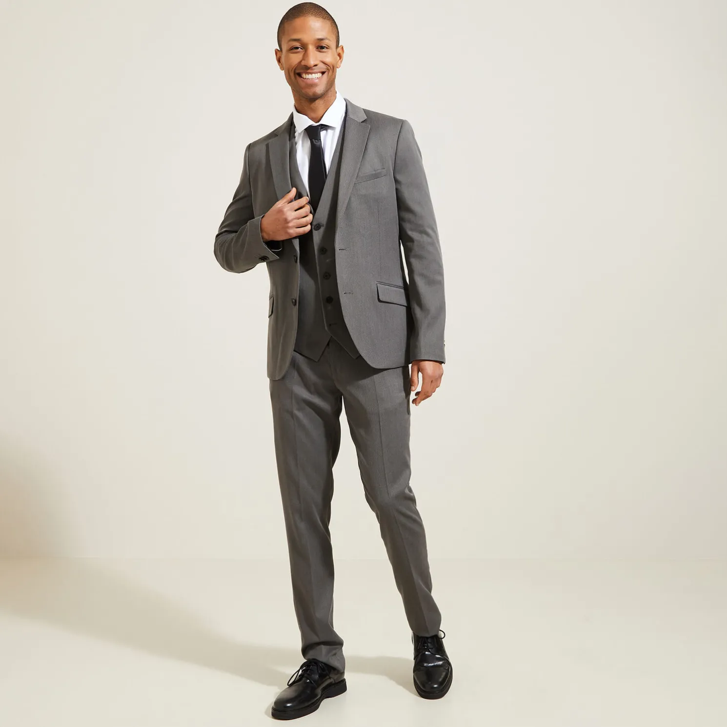 Slim effen kostuumbroek