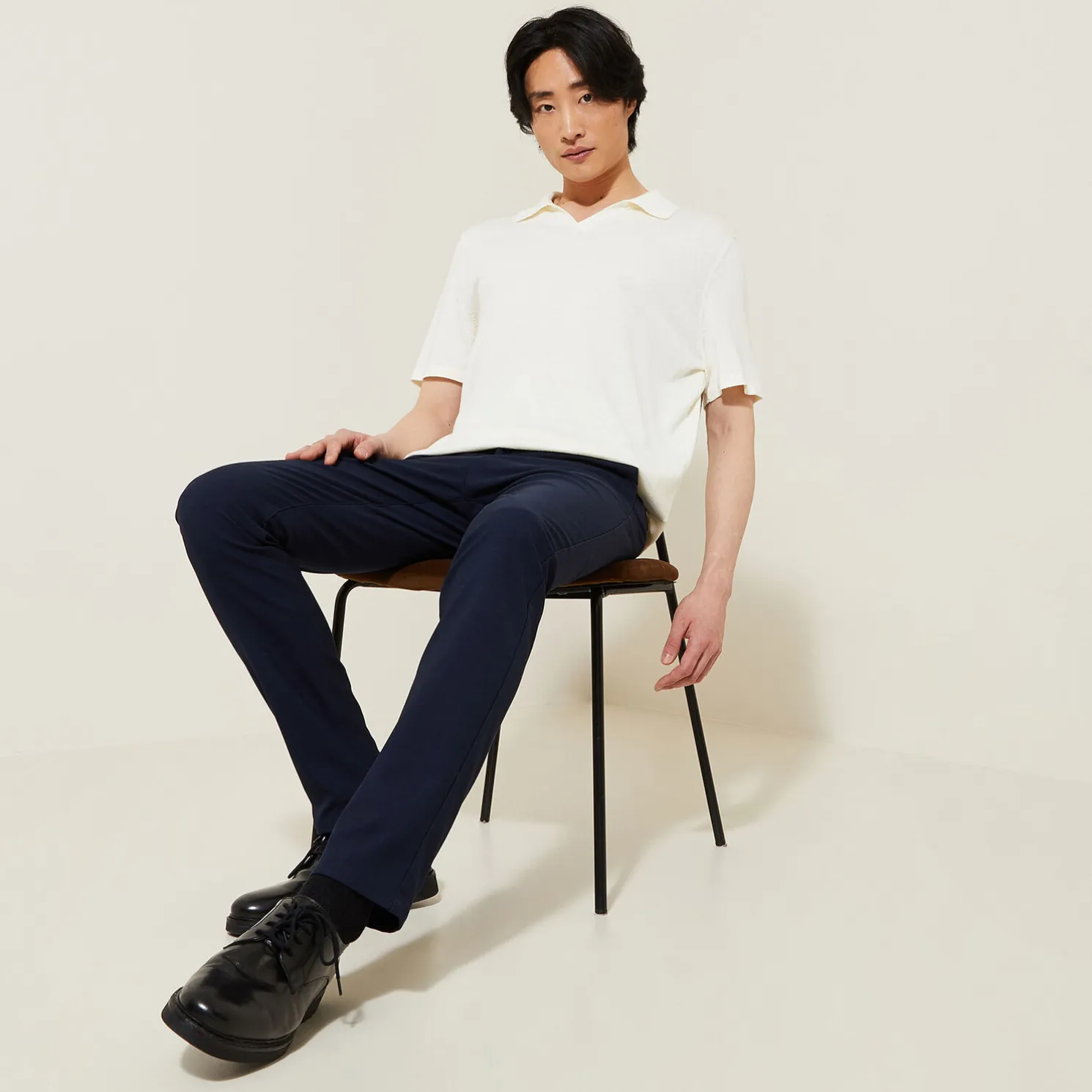 Slim fantasie chino broek, geruwde binnenkant