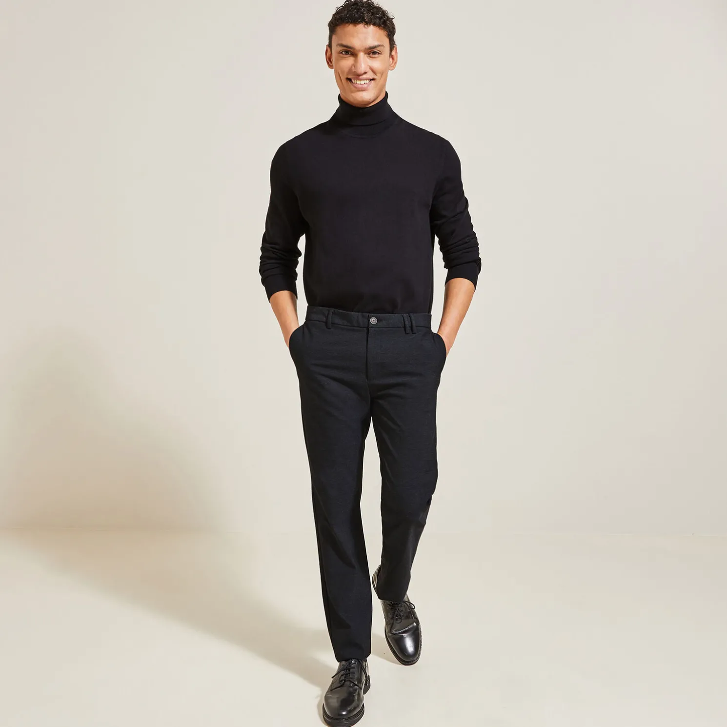 Slim fantasie chino broek, geruwde binnenkant