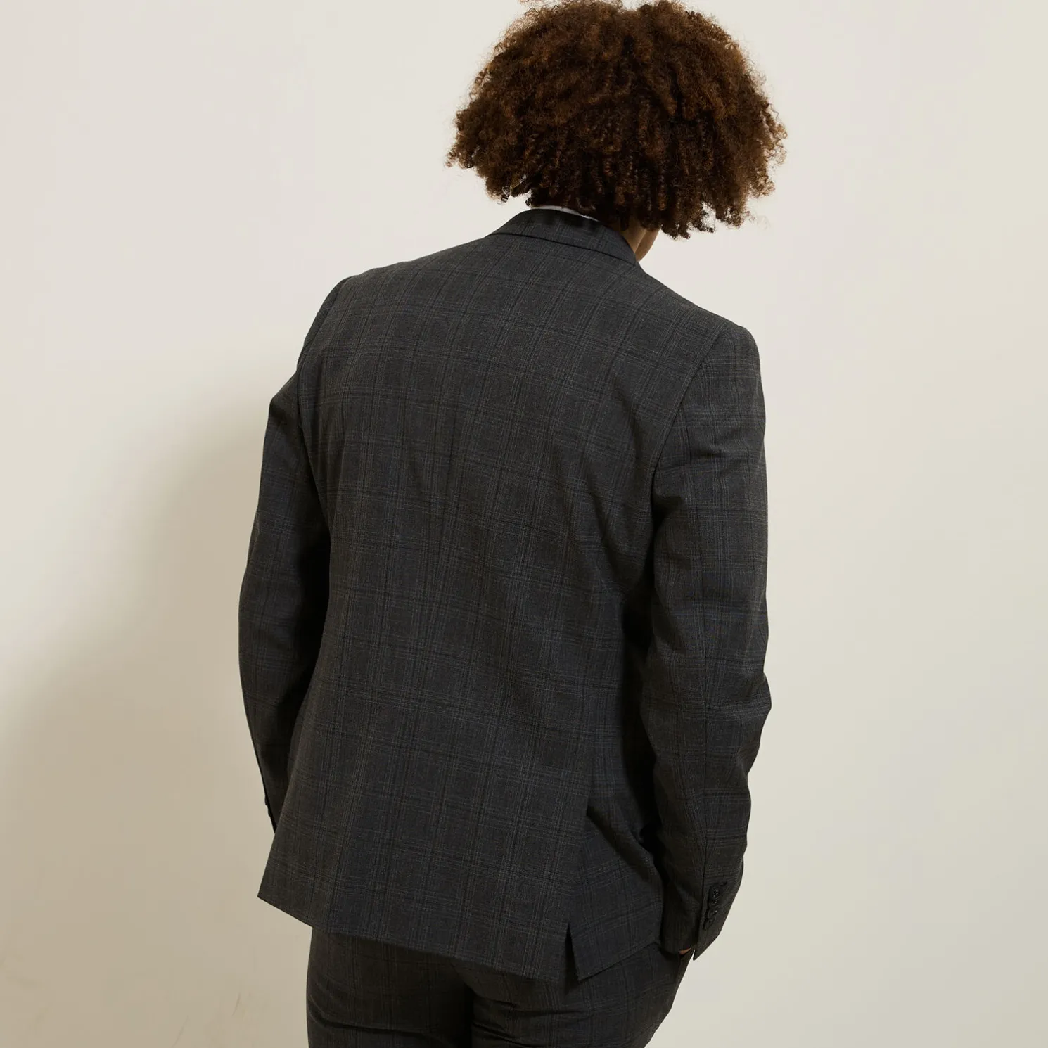 Slim geruit kostuumvest