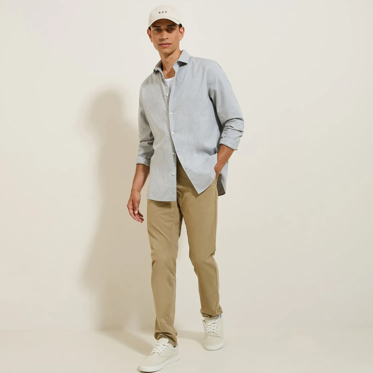 Slim hemd in flanelkatoen