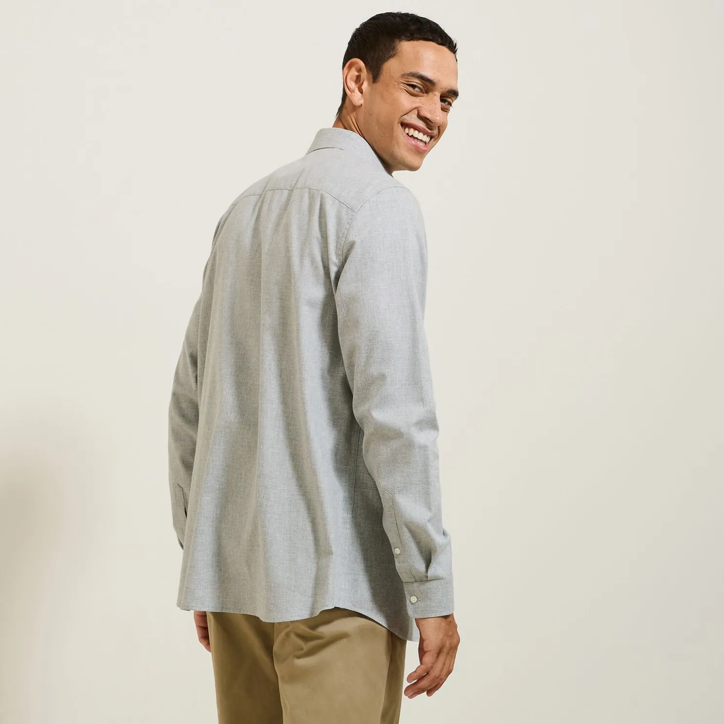 Slim hemd in flanelkatoen