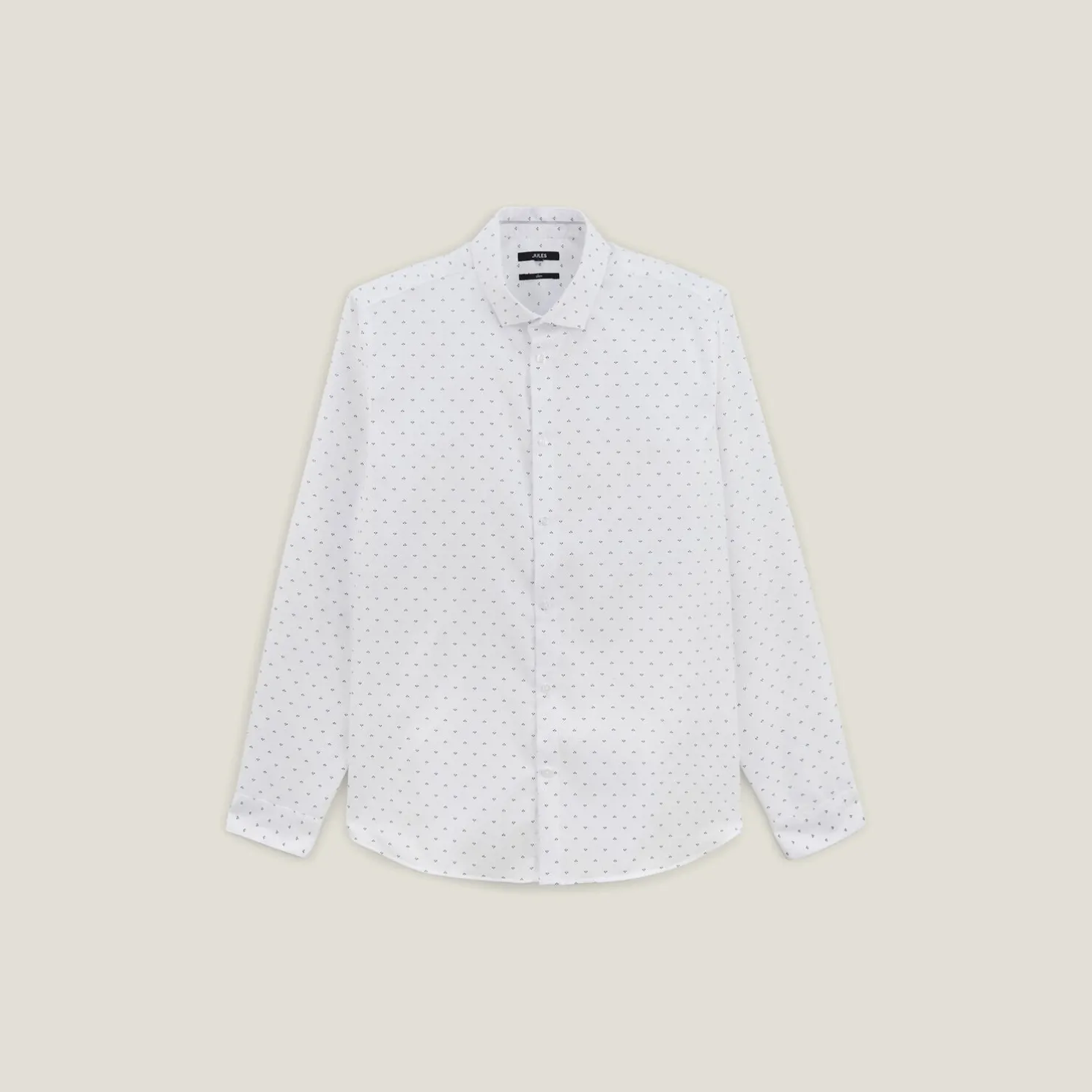 Slim hemd met microprint in katoen