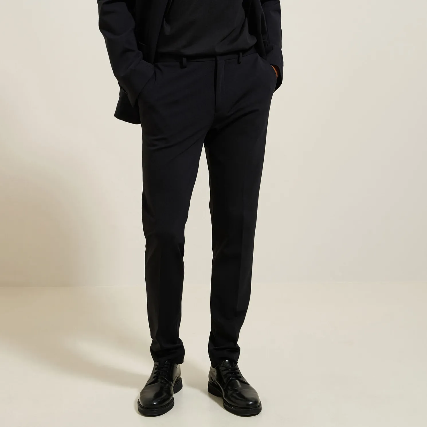 Slim kostuumbroek in tricot