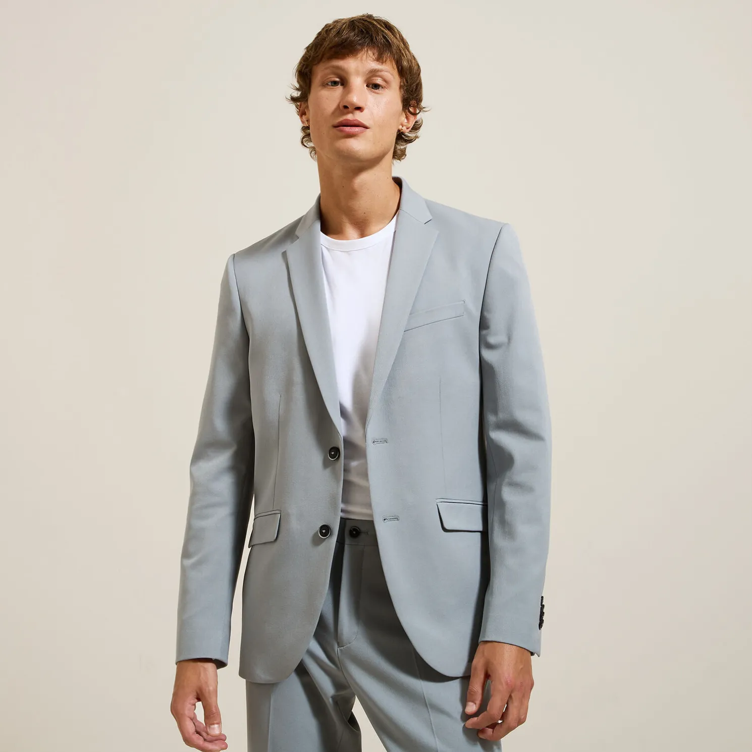 Slim kostuumvest in twill