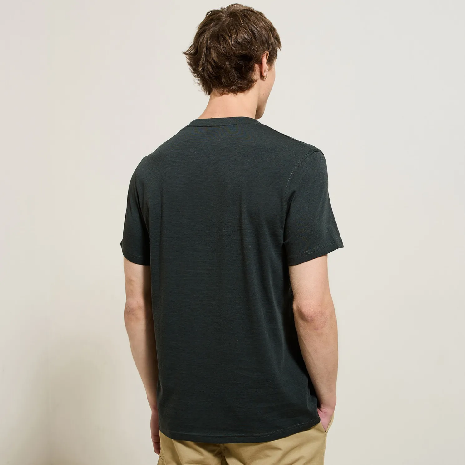 Slim T-shirt met Tunesische kraag