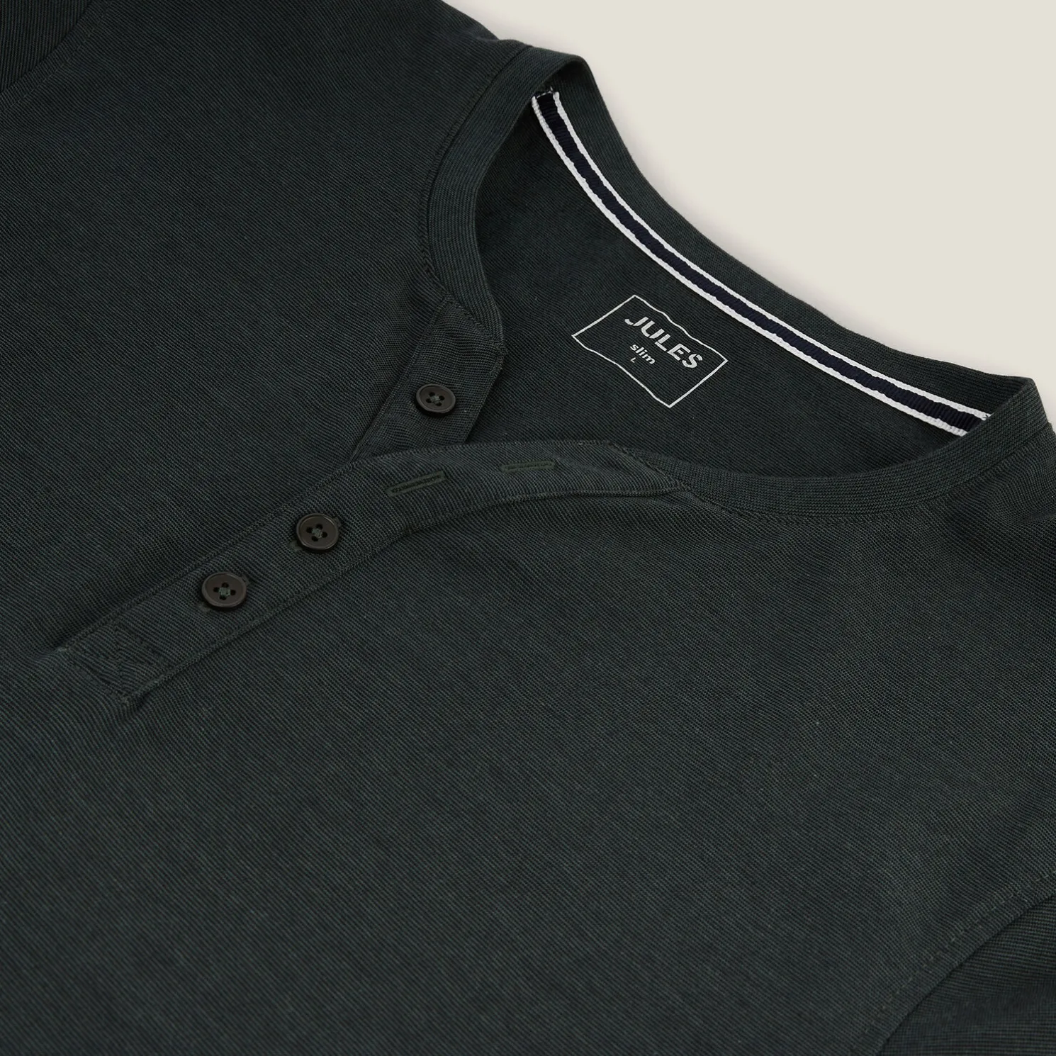 Slim T-shirt met Tunesische kraag