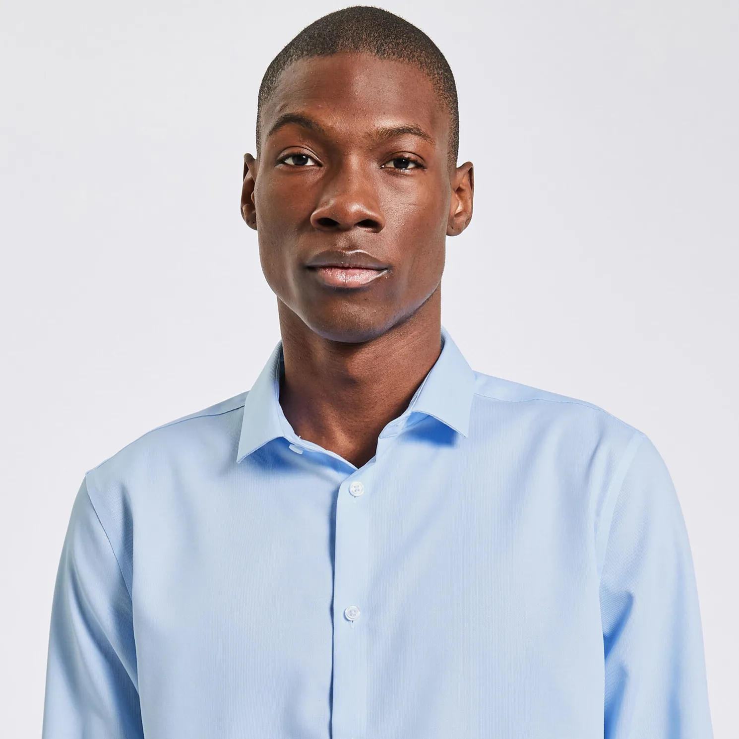 Strijkvrij regular effen hemd in katoen