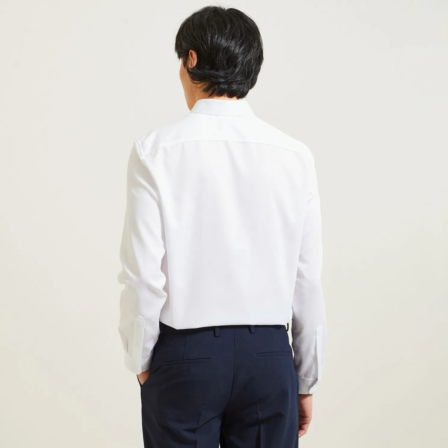 Strijkvrij regular effen hemd in katoen