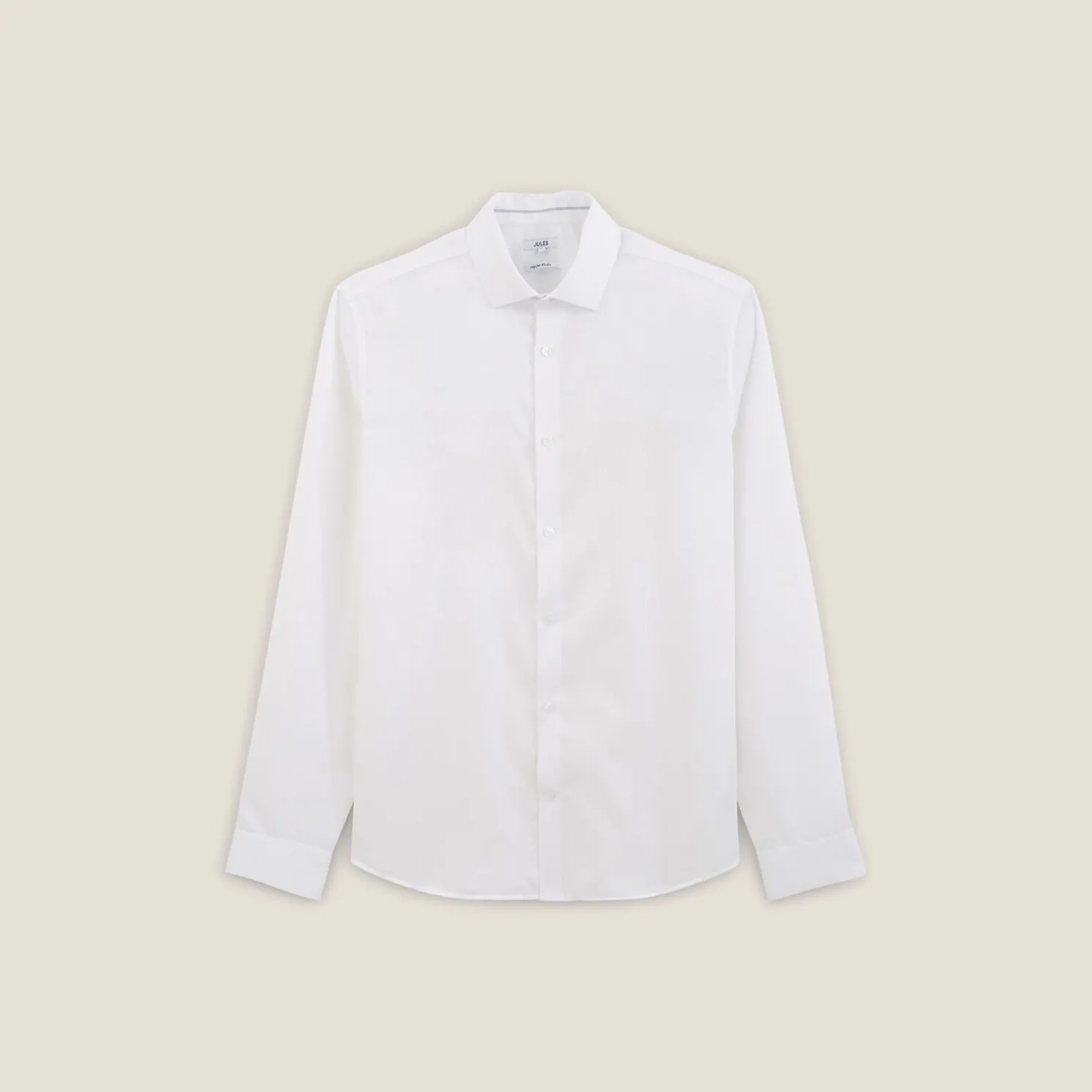 Strijkvrij regular effen hemd in katoen