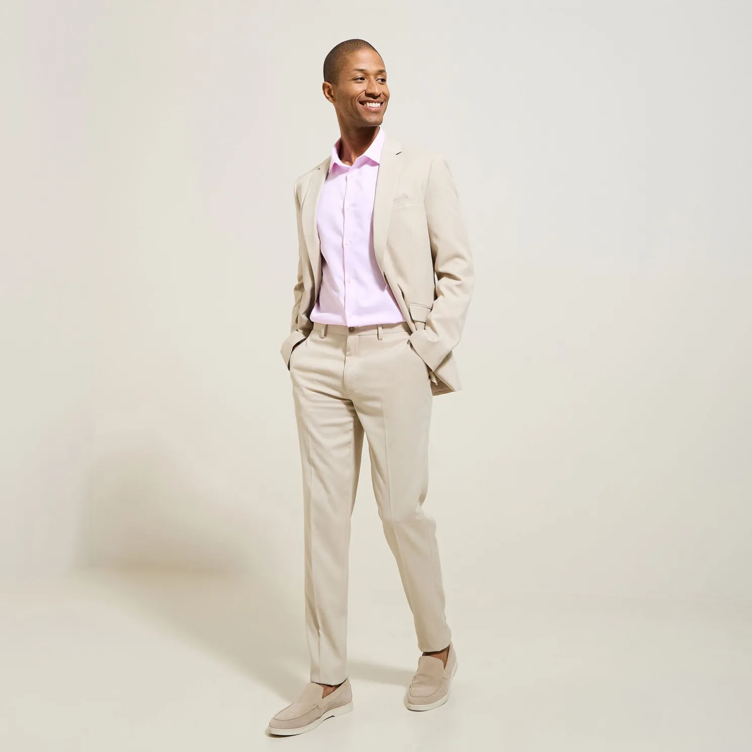 Strijkvrij regular effen hemd in katoen