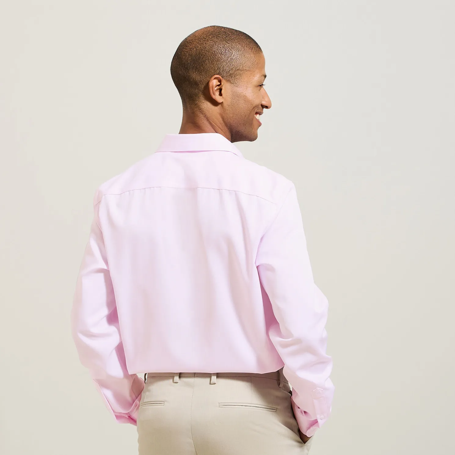 Strijkvrij regular effen hemd in katoen