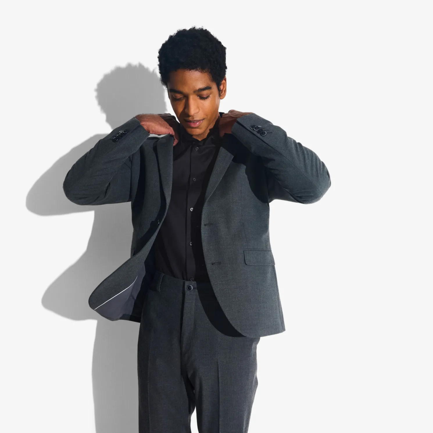 Strijkvrij slim effen hemd in katoen