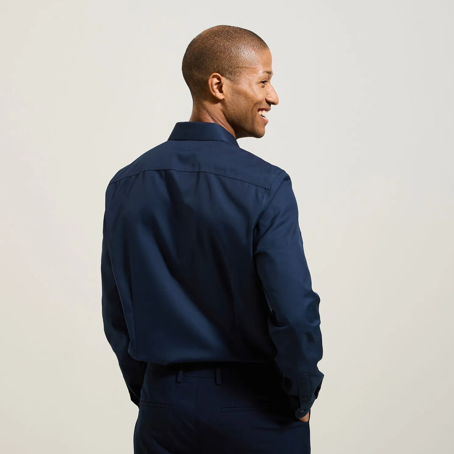 Strijkvrij slim effen hemd in katoen