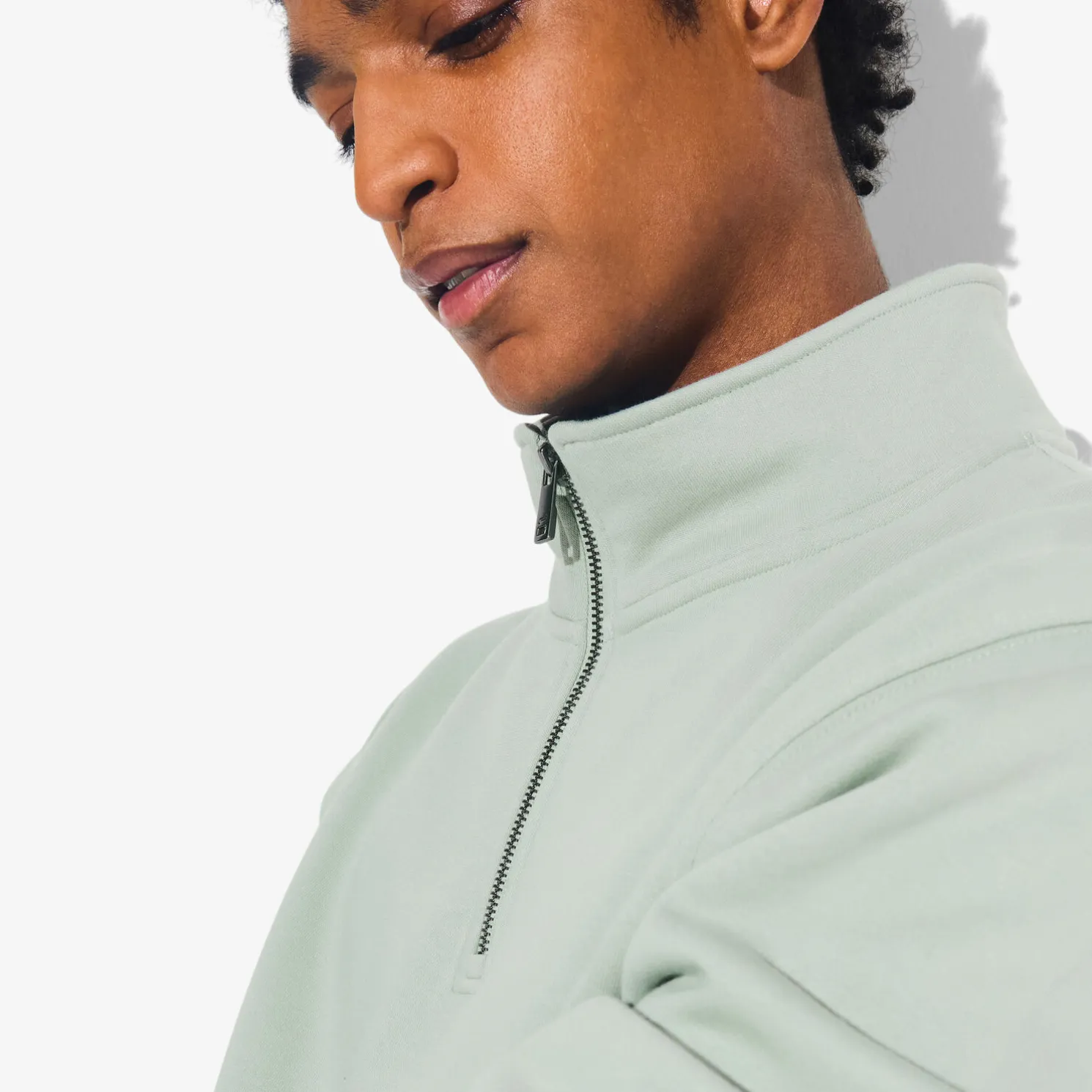 Sweater met opstaande ritskraag