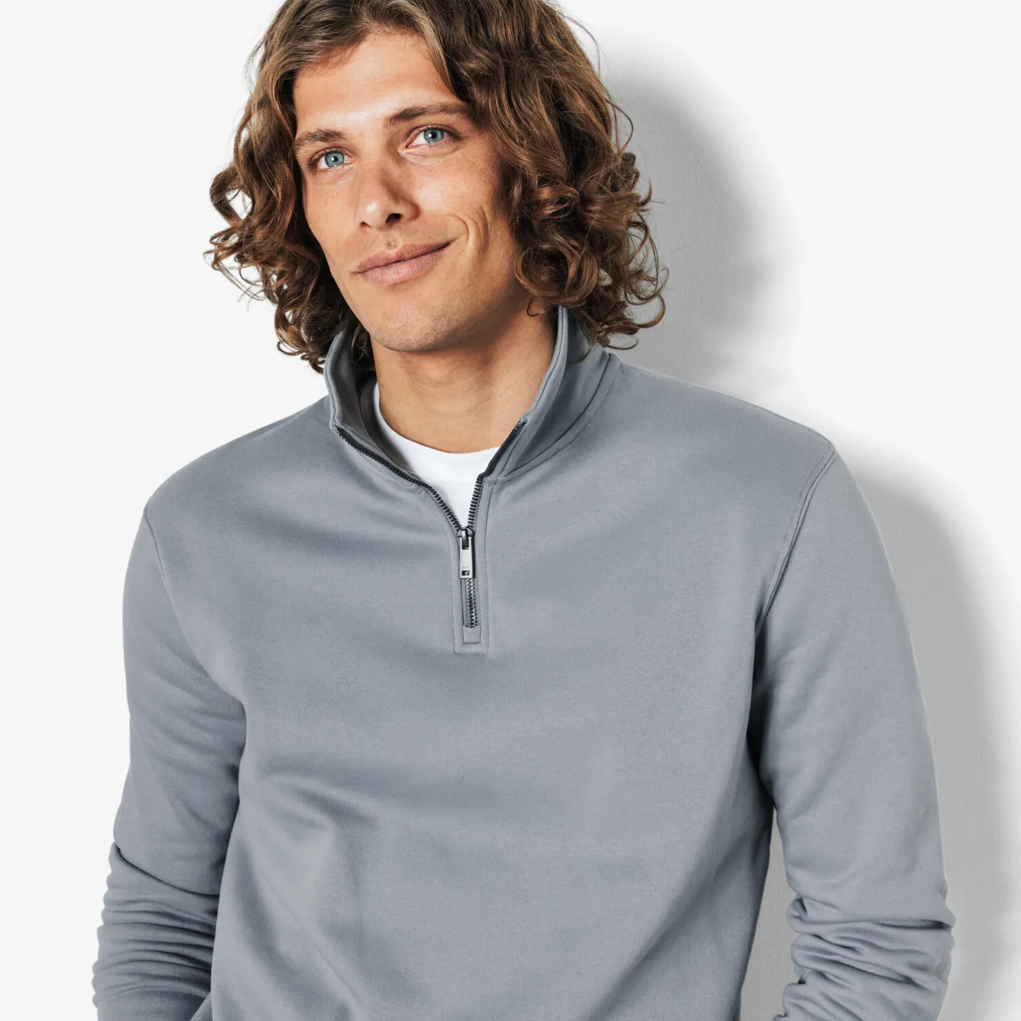 Sweater met opstaande ritskraag