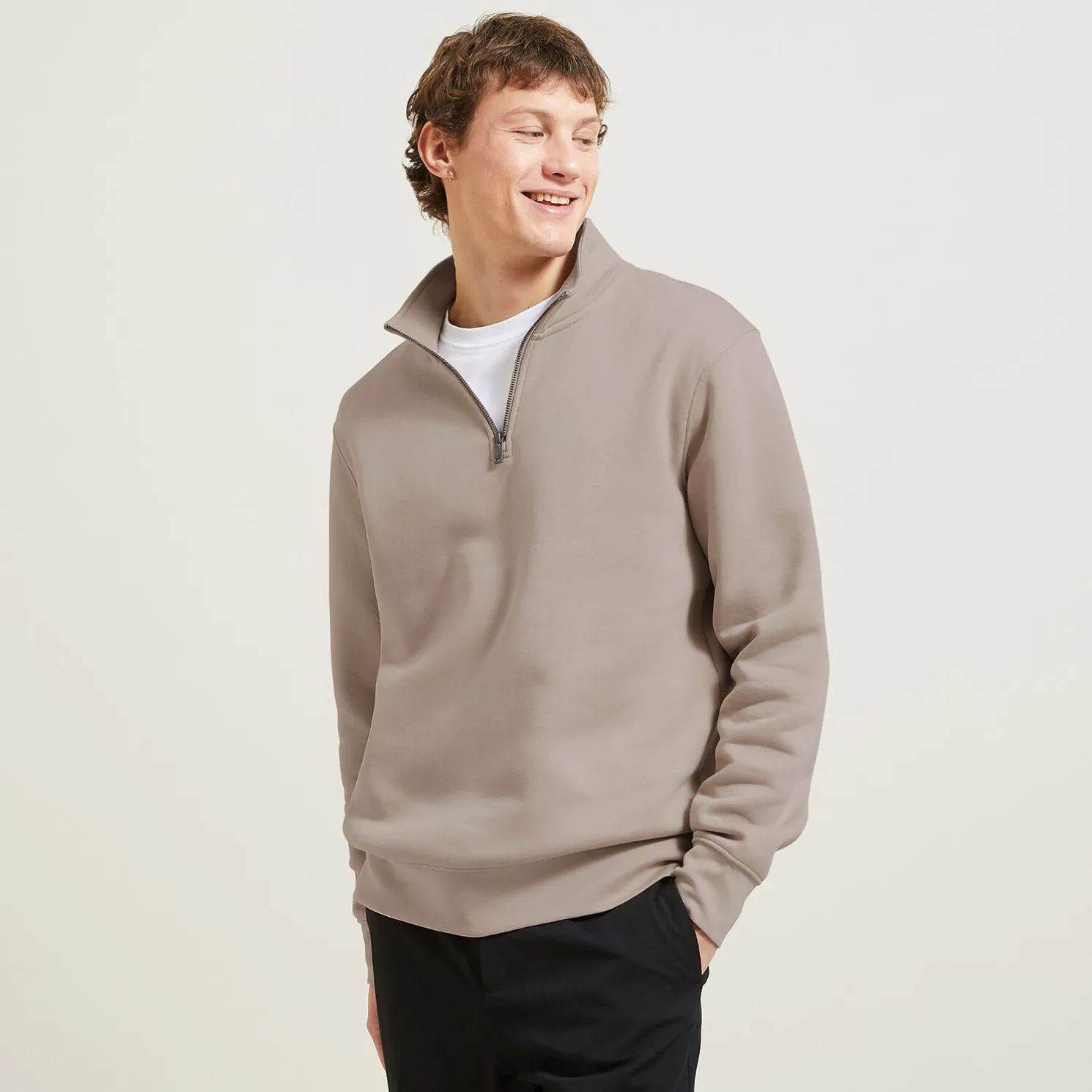 Sweater met opstaande ritskraag