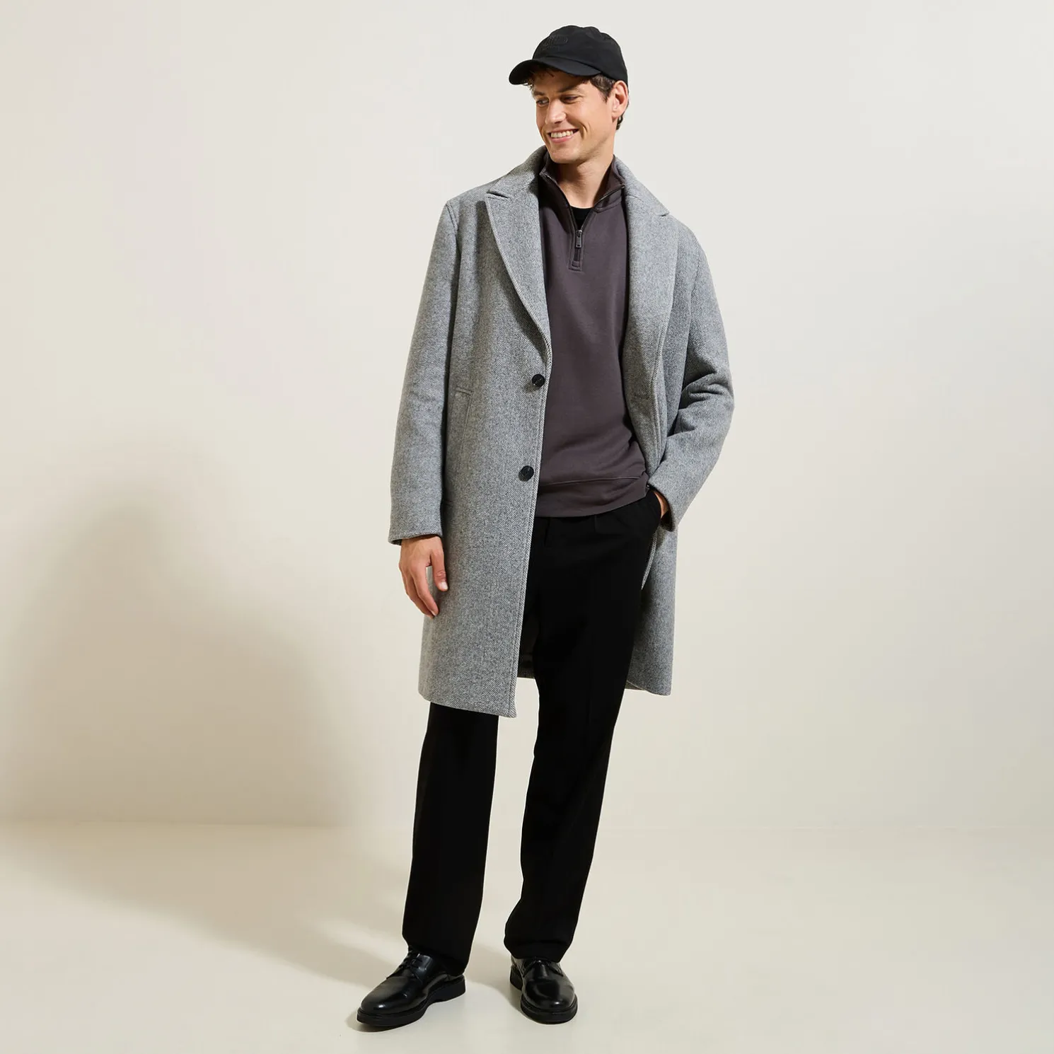 Sweater met opstaande ritskraag