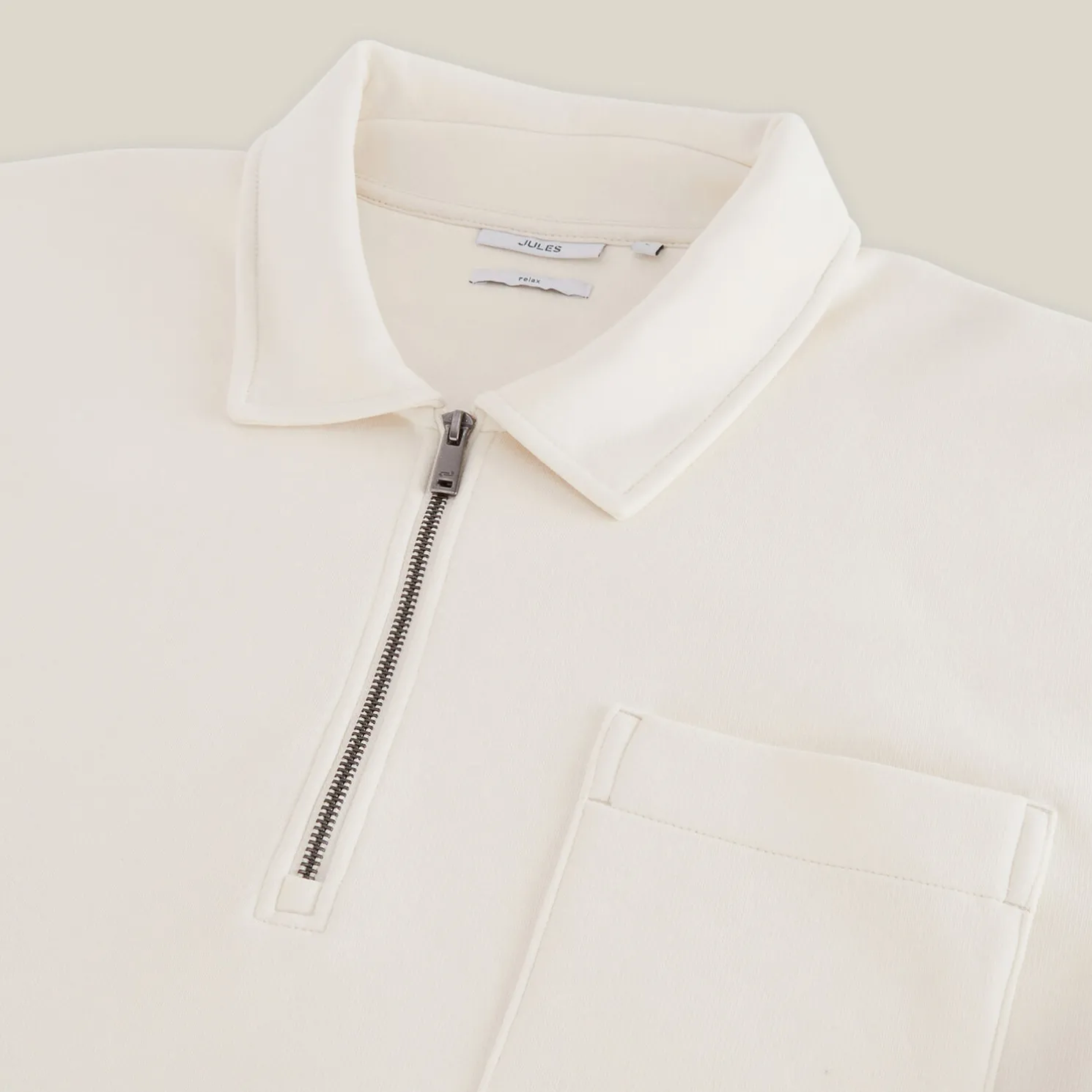 Sweater met polokraag, rits en rechte onderkant