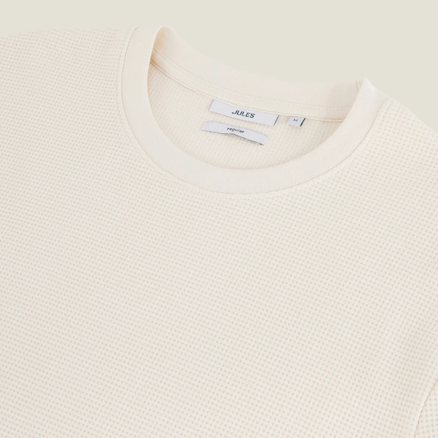 Sweater met ronde hals in wafelstof