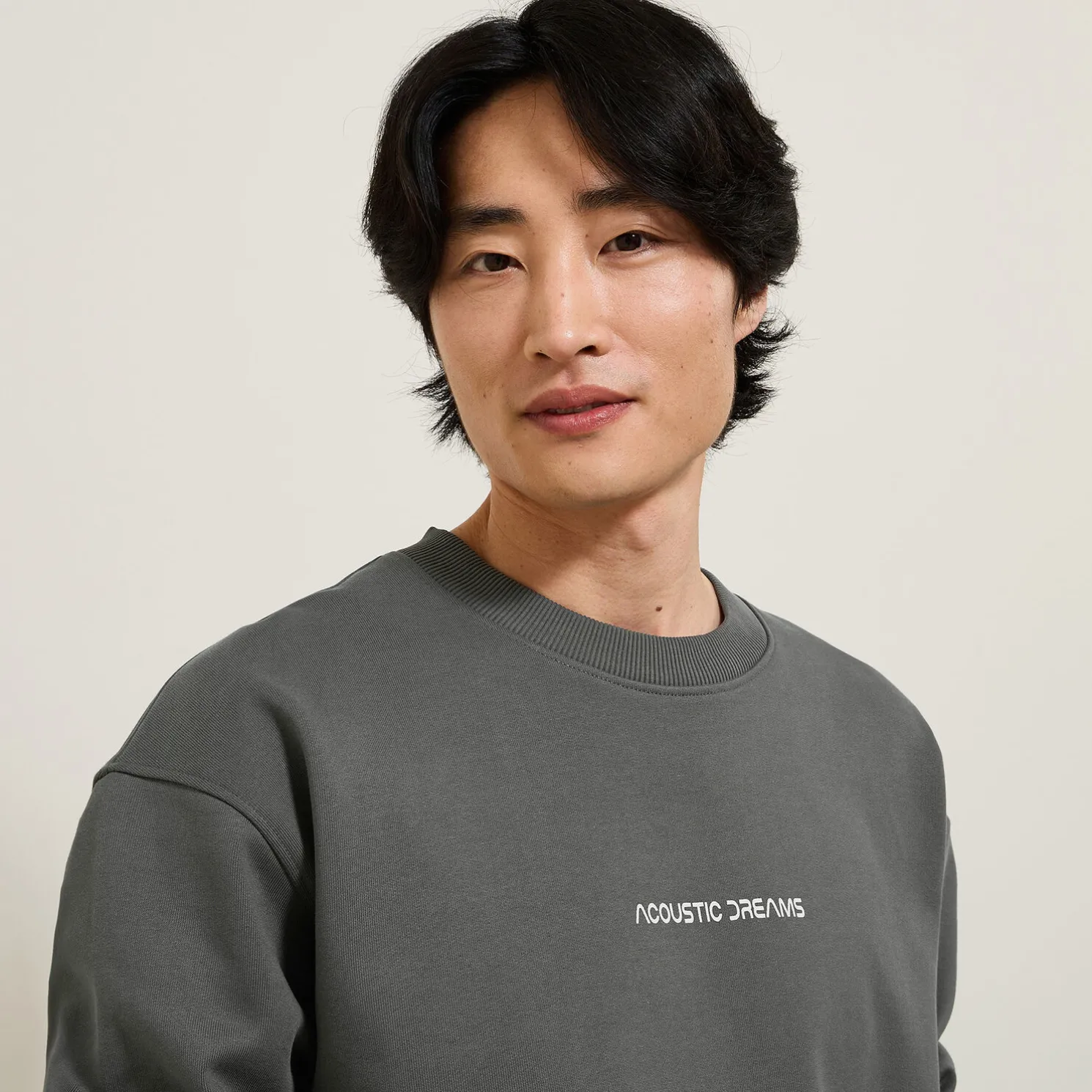 Sweater met ronde hals en print op voor-en achterk