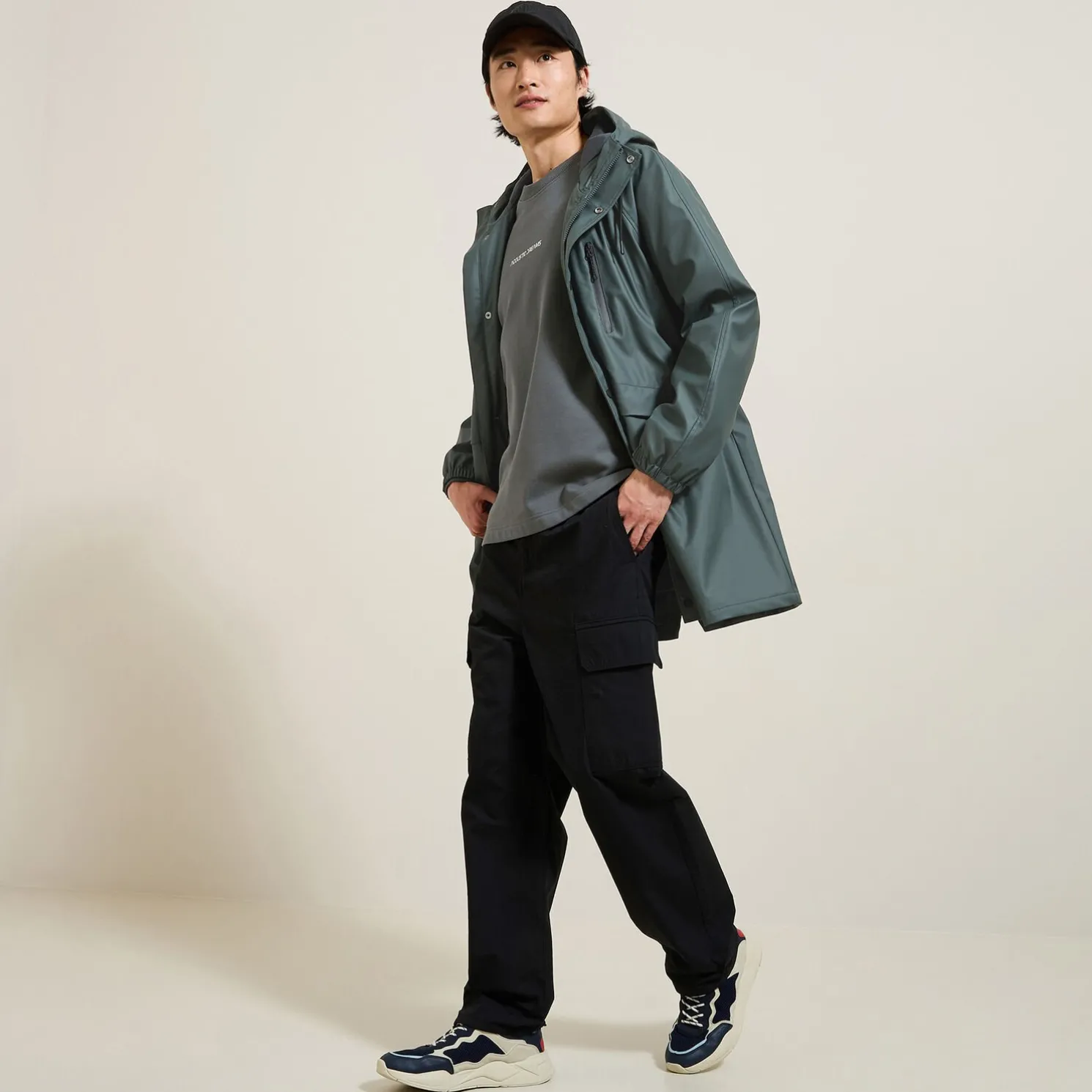 Sweater met ronde hals en print op voor-en achterk