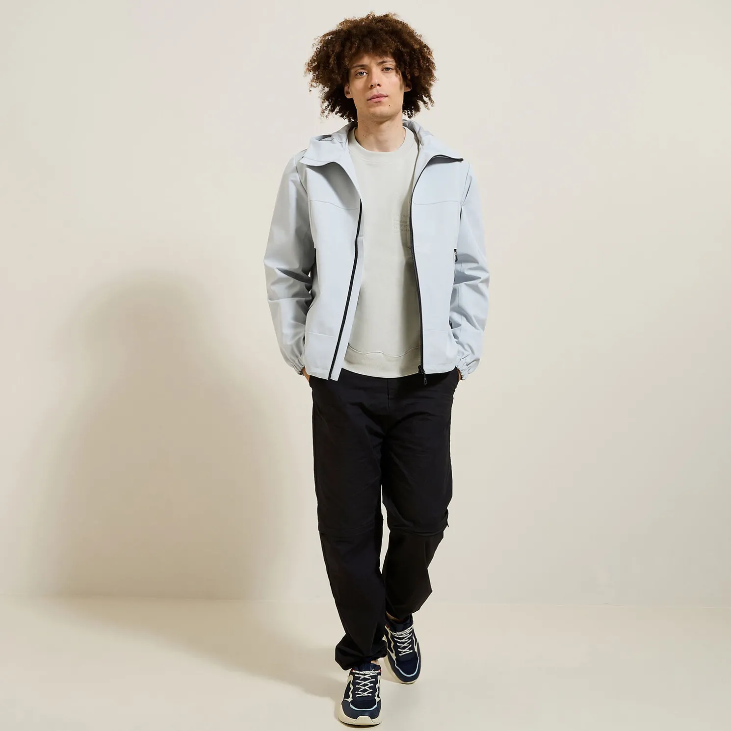 Sweater ronde hals, zak en afbeelding