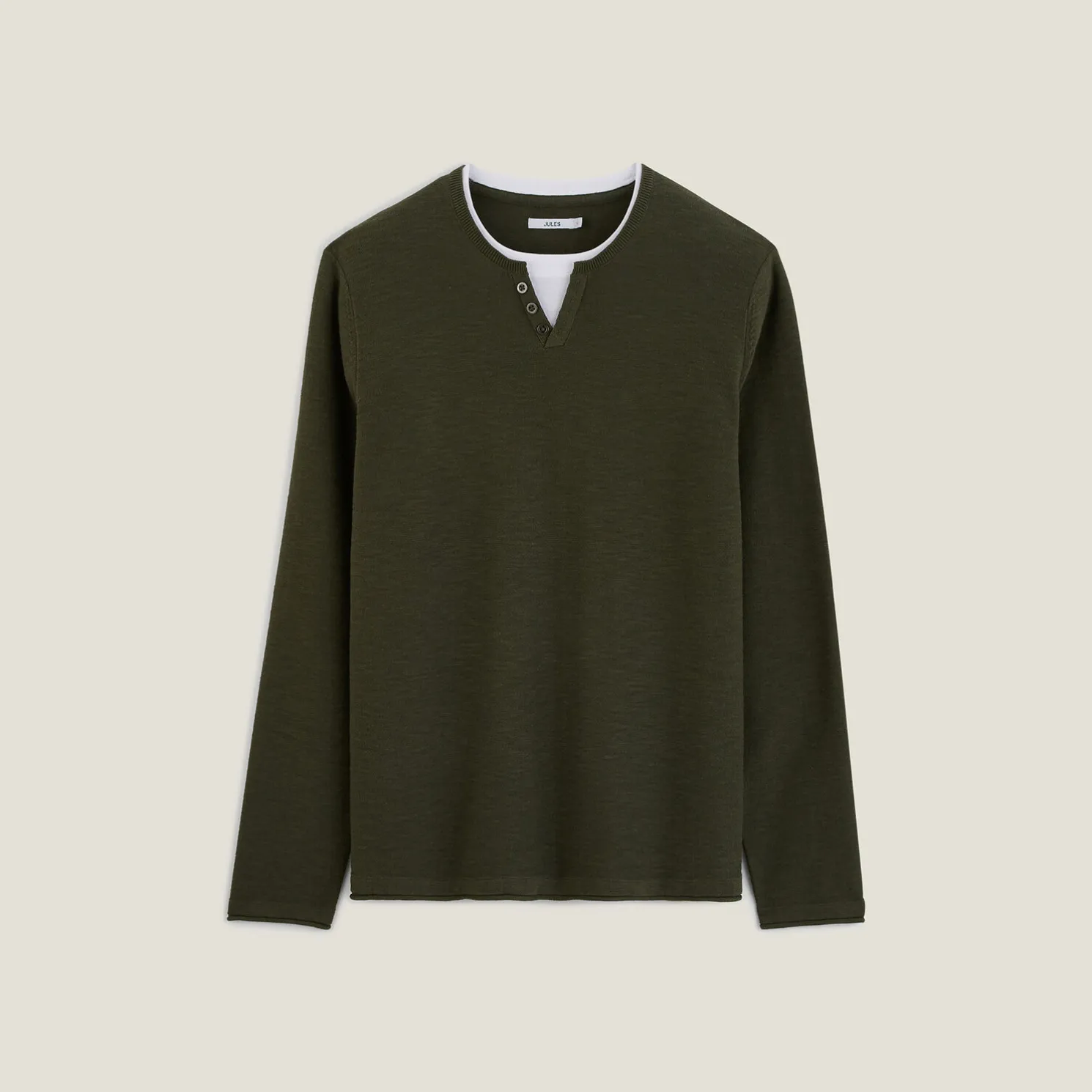 Trui met dubbele halslijn