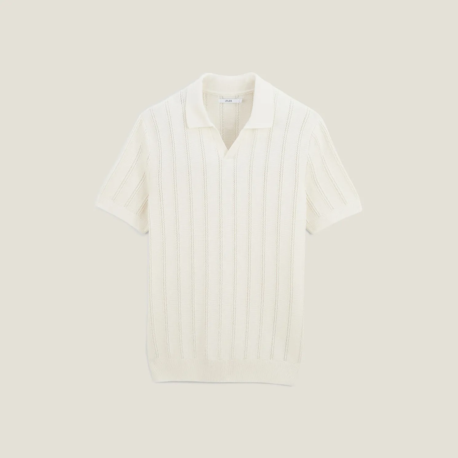 Trui met polokraag, korte mouwen en zigzagstructuu