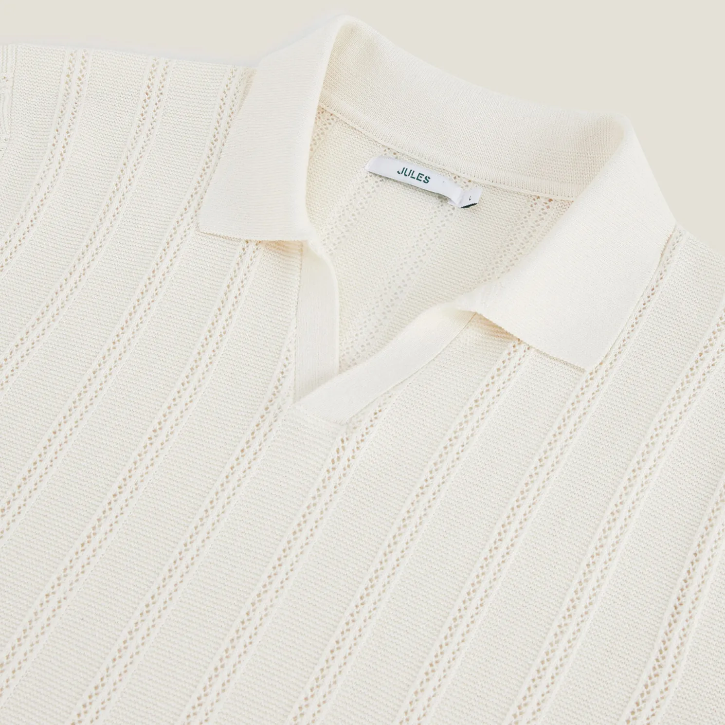 Trui met polokraag, korte mouwen en zigzagstructuu