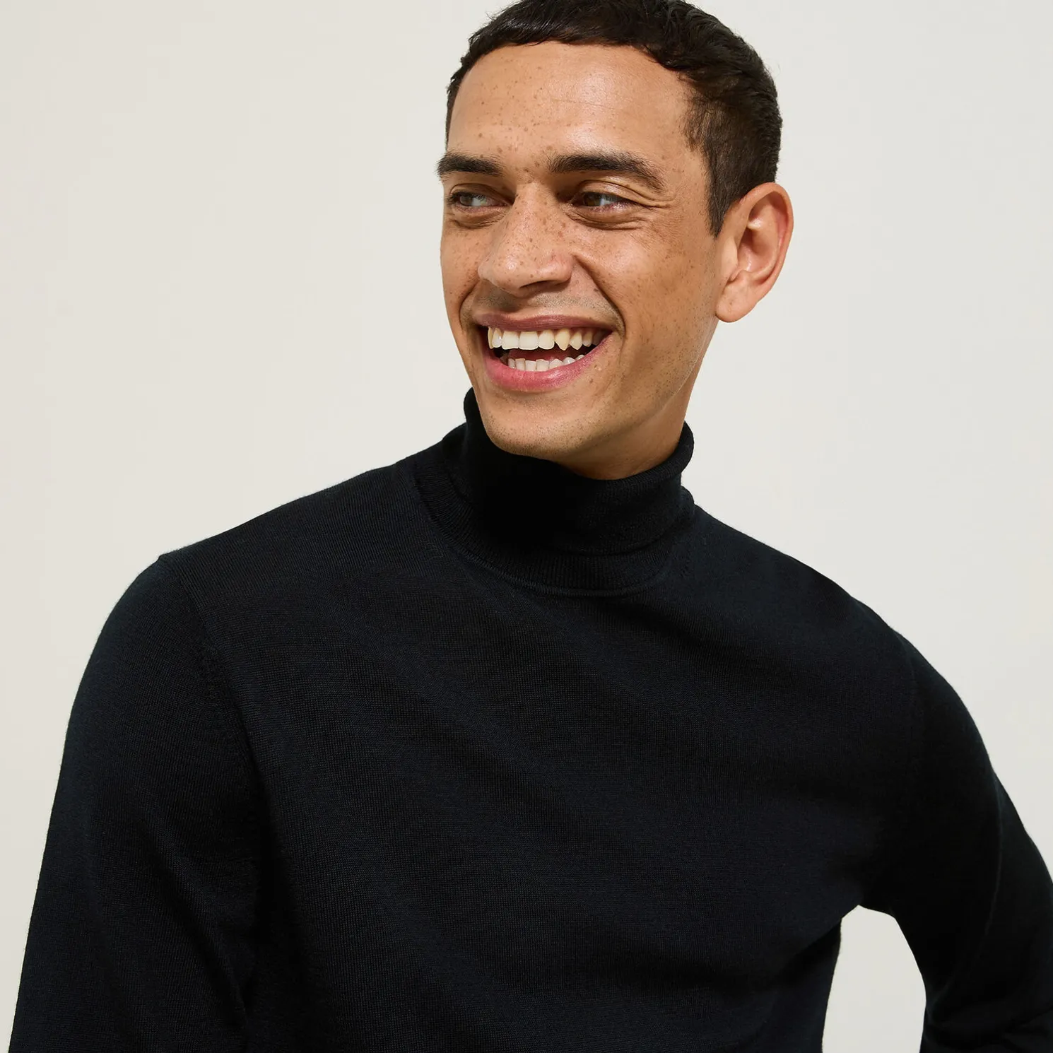 Trui met rolkraag in merinoswol