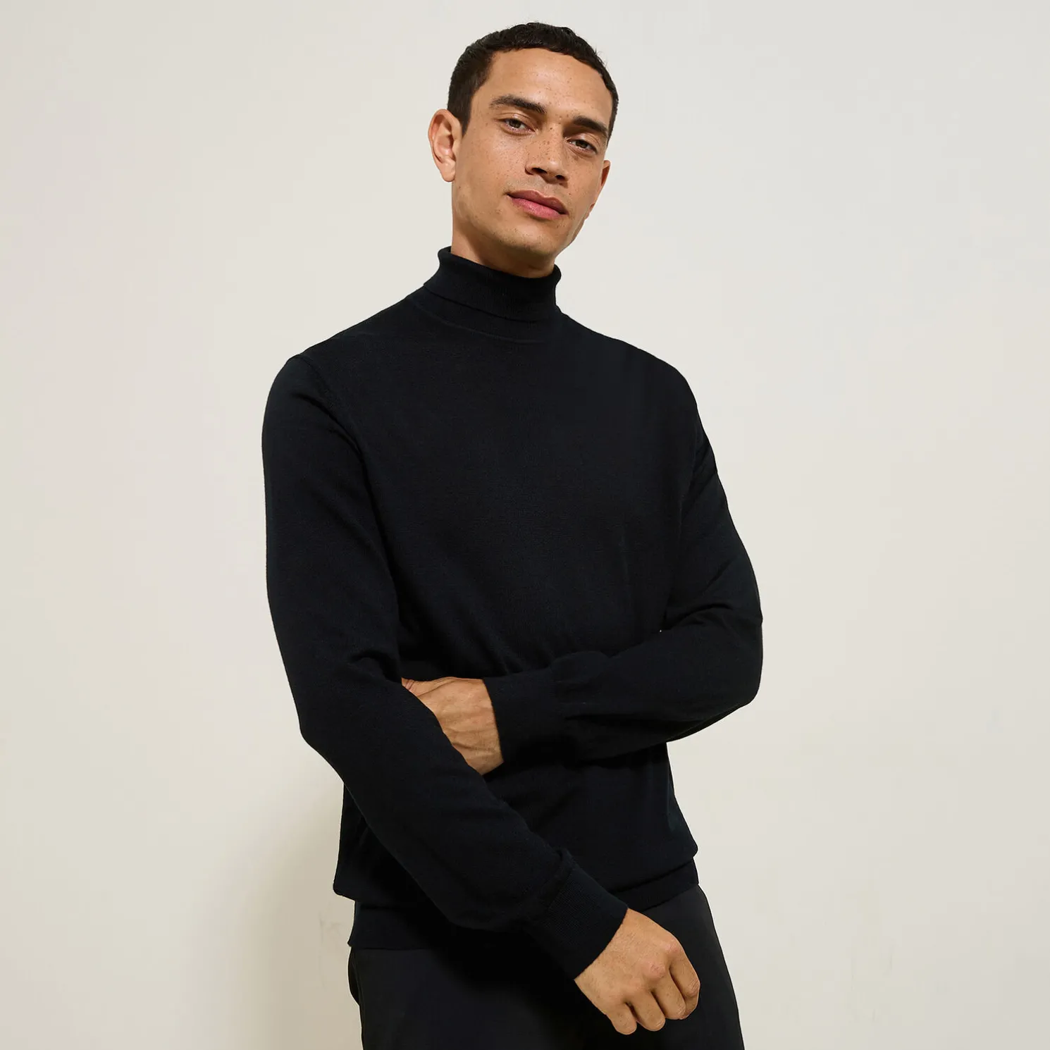 Trui met rolkraag in merinoswol