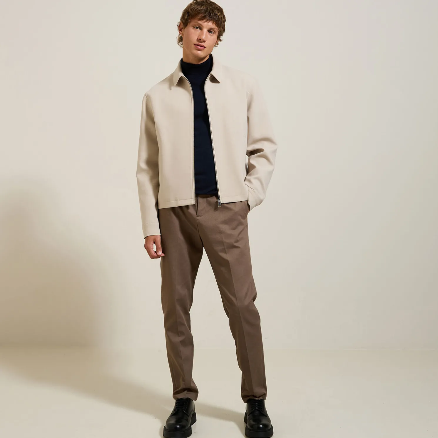 Trui met rolkraag in merinoswol