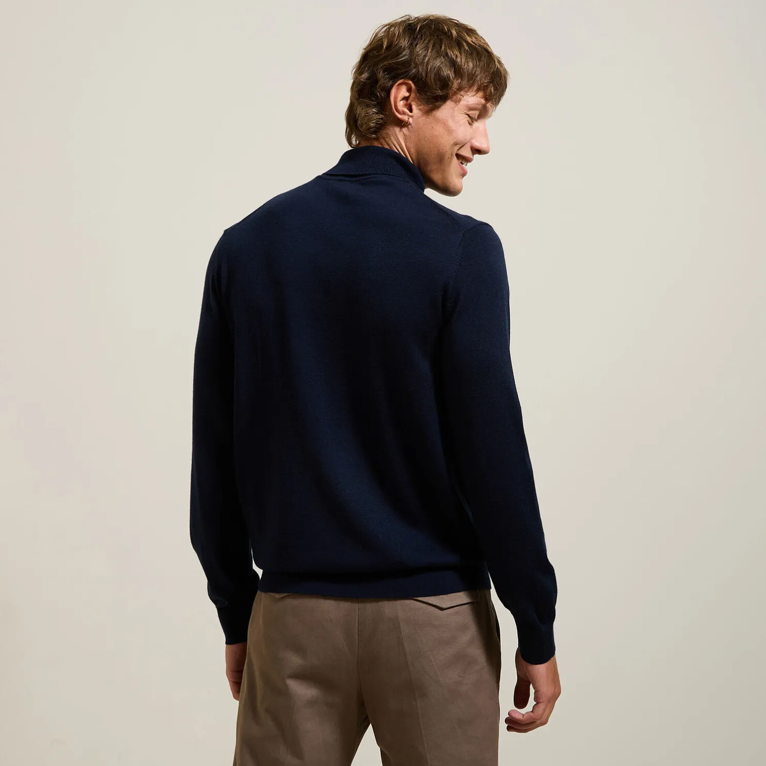 Trui met rolkraag in merinoswol