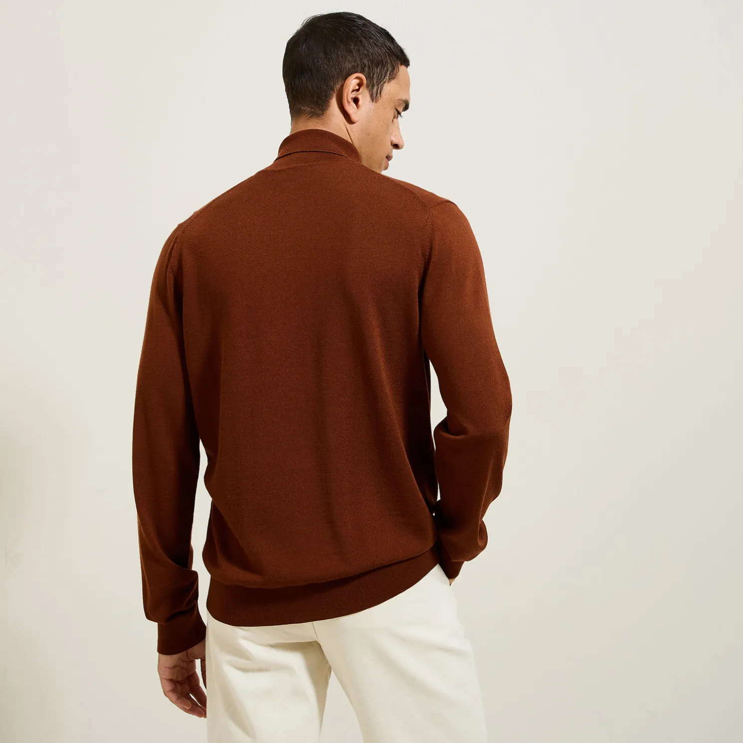 Trui met rolkraag in merinoswol