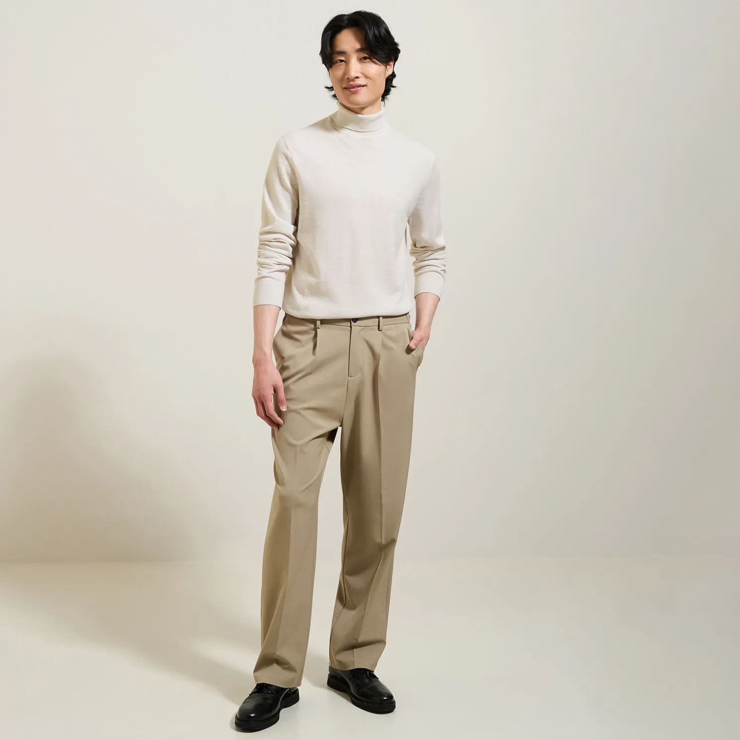 Trui met rolkraag in merinoswol